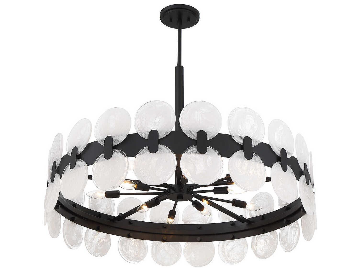 Savoy House Boca 10-Light Matte Black Glass Pendant