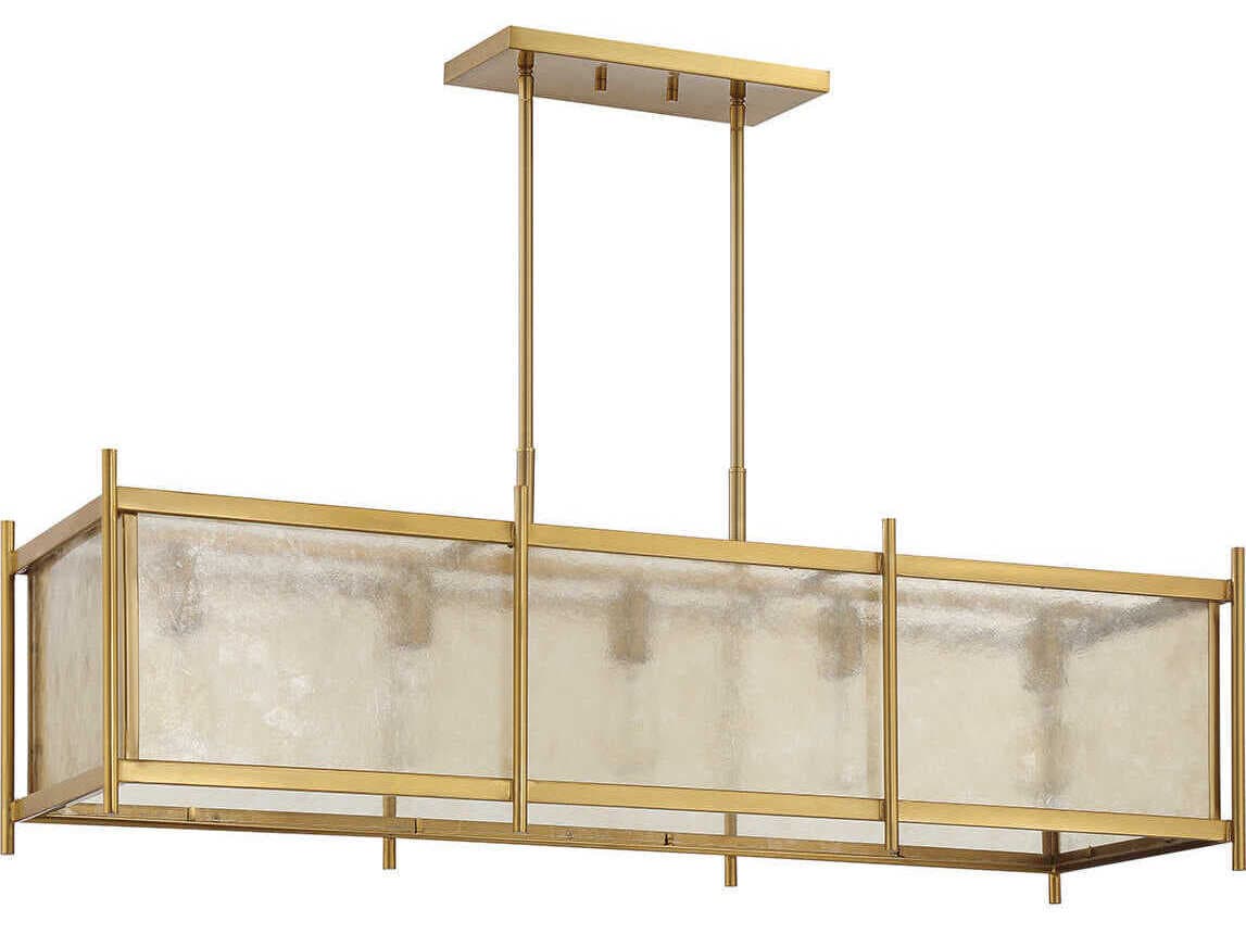 Savoy House Jacobs 5-Light Warm Brass Linear Island Pendant