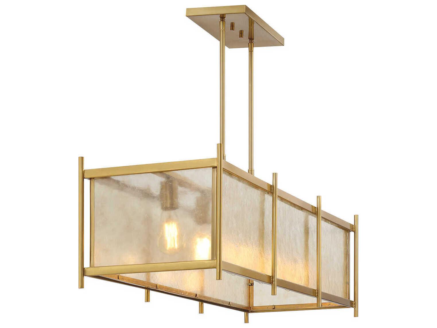 Savoy House Jacobs 5-Light Warm Brass Linear Island Pendant