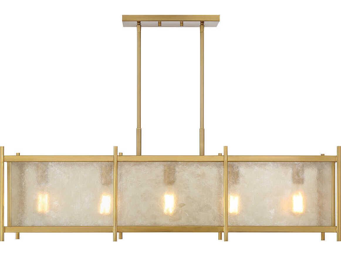 Savoy House Jacobs 5-Light Warm Brass Linear Island Pendant