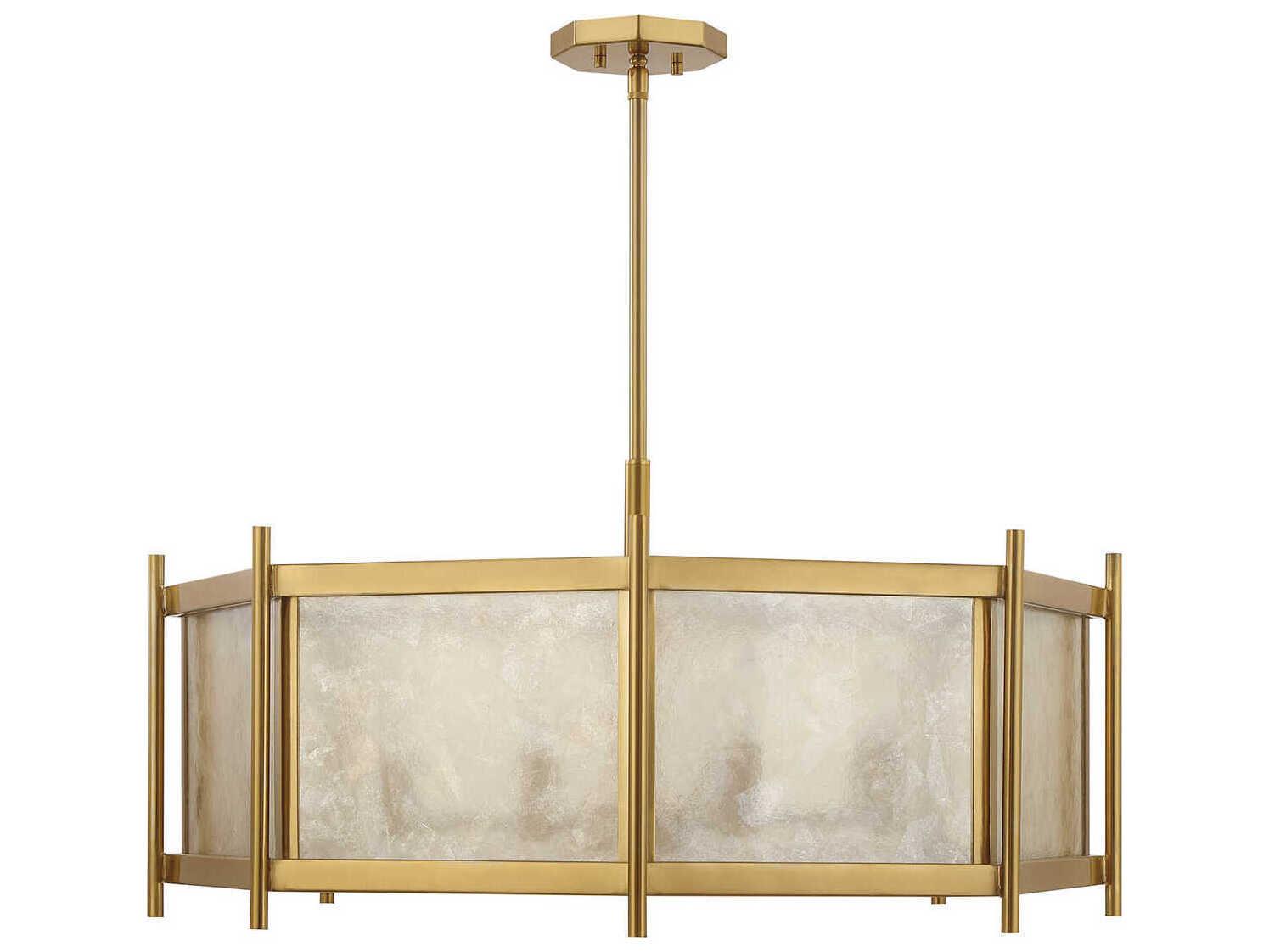Savoy House Jacobs 8-Light Warm Brass Geometric Chandelier