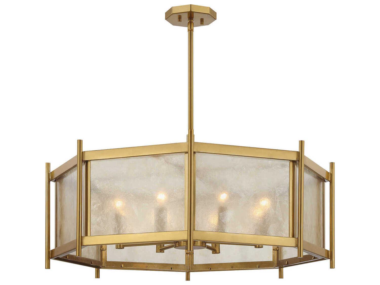 Savoy House Jacobs 8-Light Warm Brass Geometric Chandelier