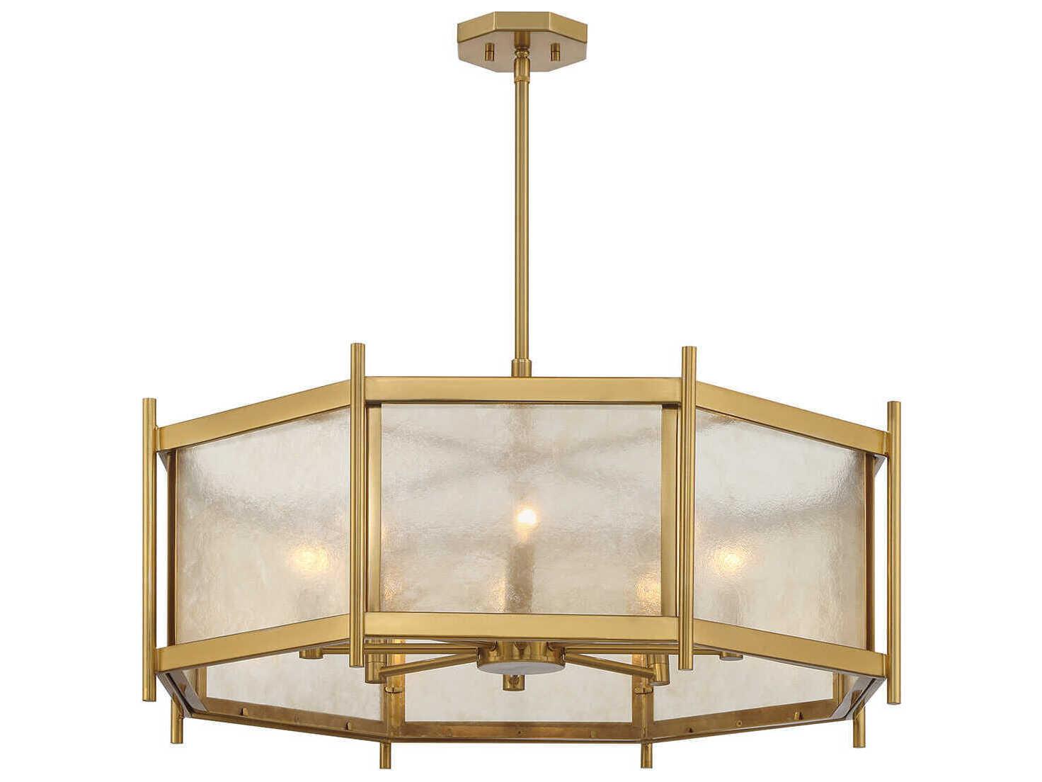 Savoy House Jacobs 8-Light Warm Brass Geometric Chandelier