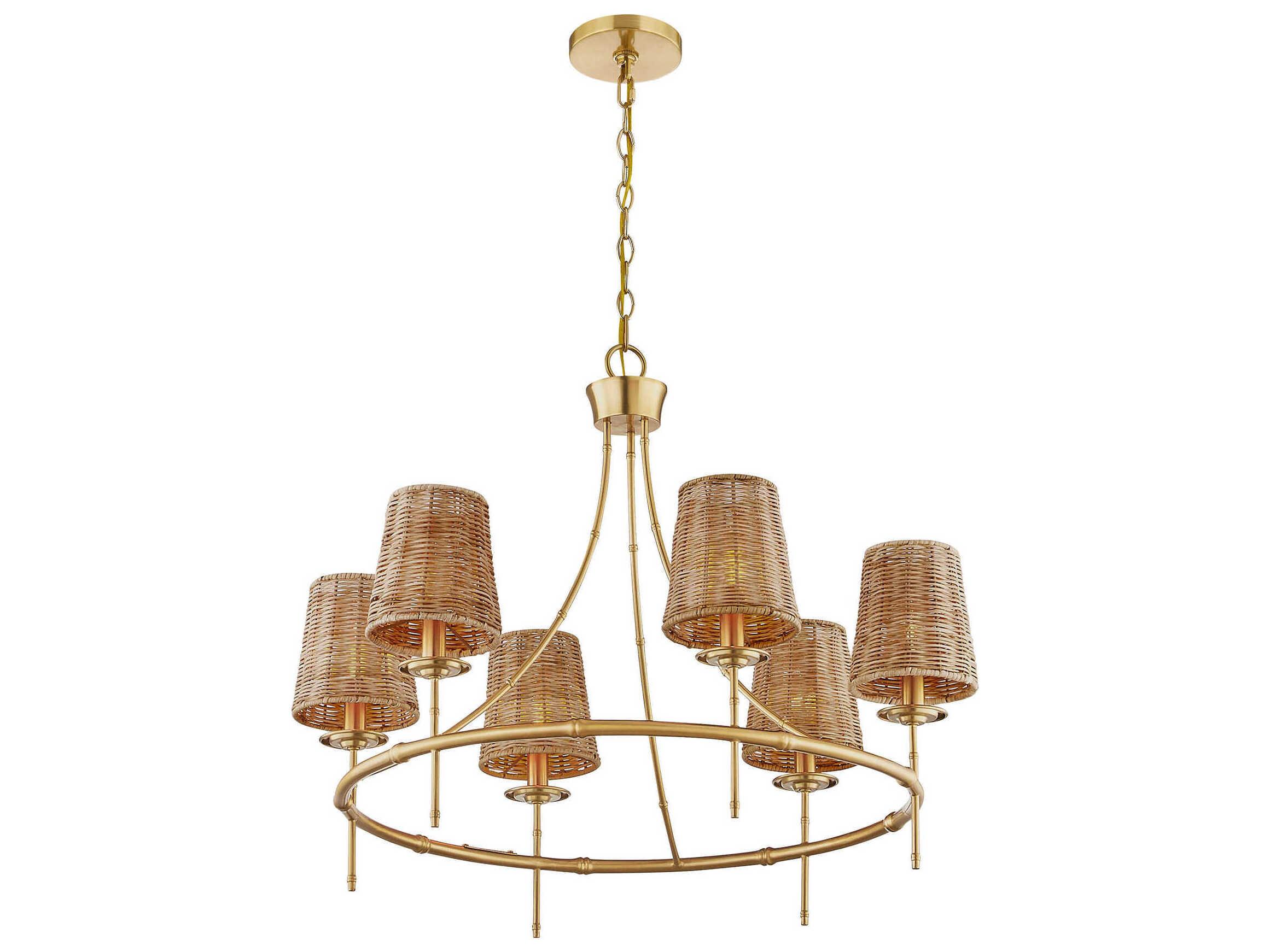 Savoy House Ashbury 6-Light Warm Brass Empire Round Chandelier