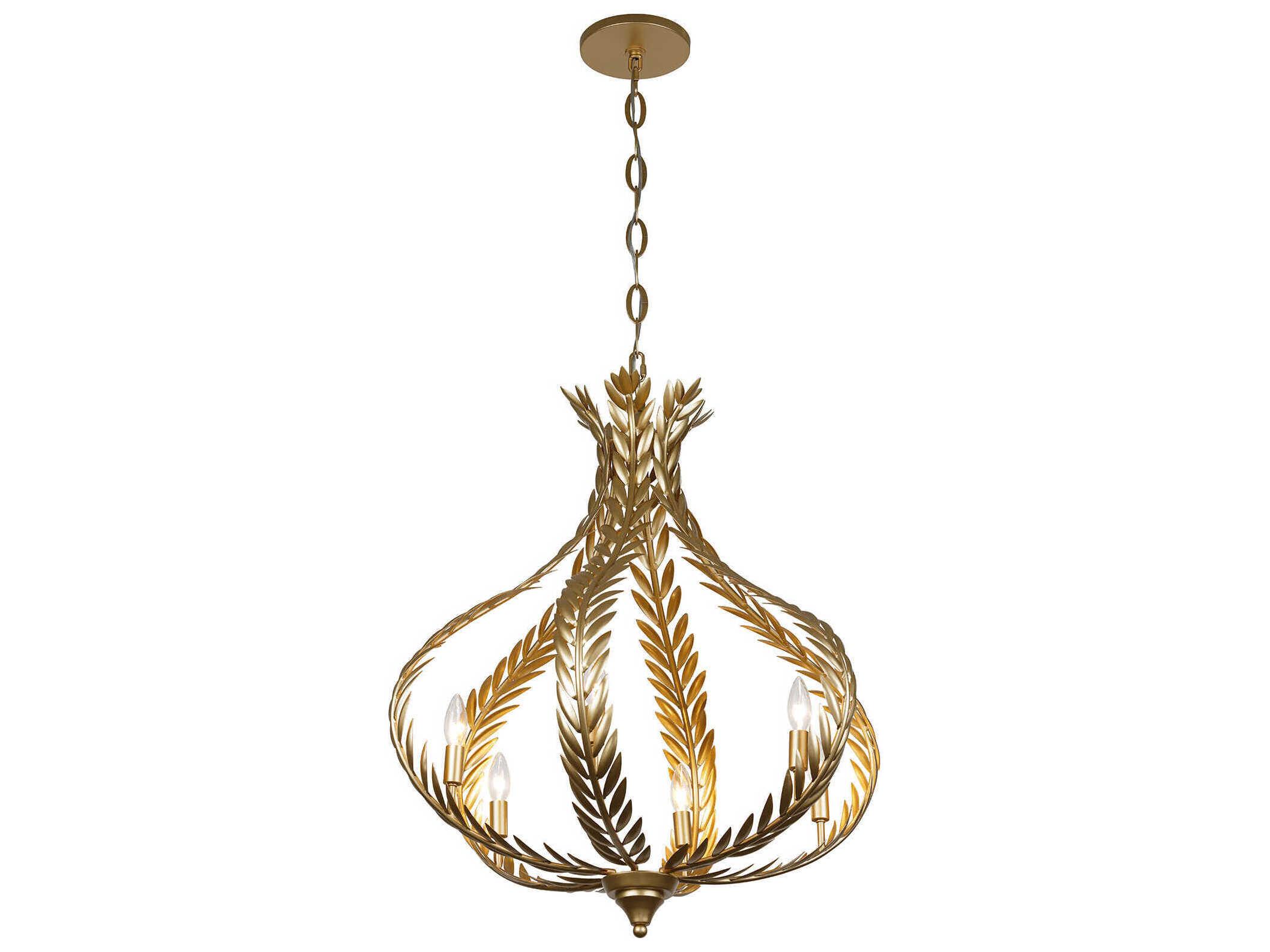 Savoy House Atlas 6-Light Grecian Gold Candelabra Chandelier