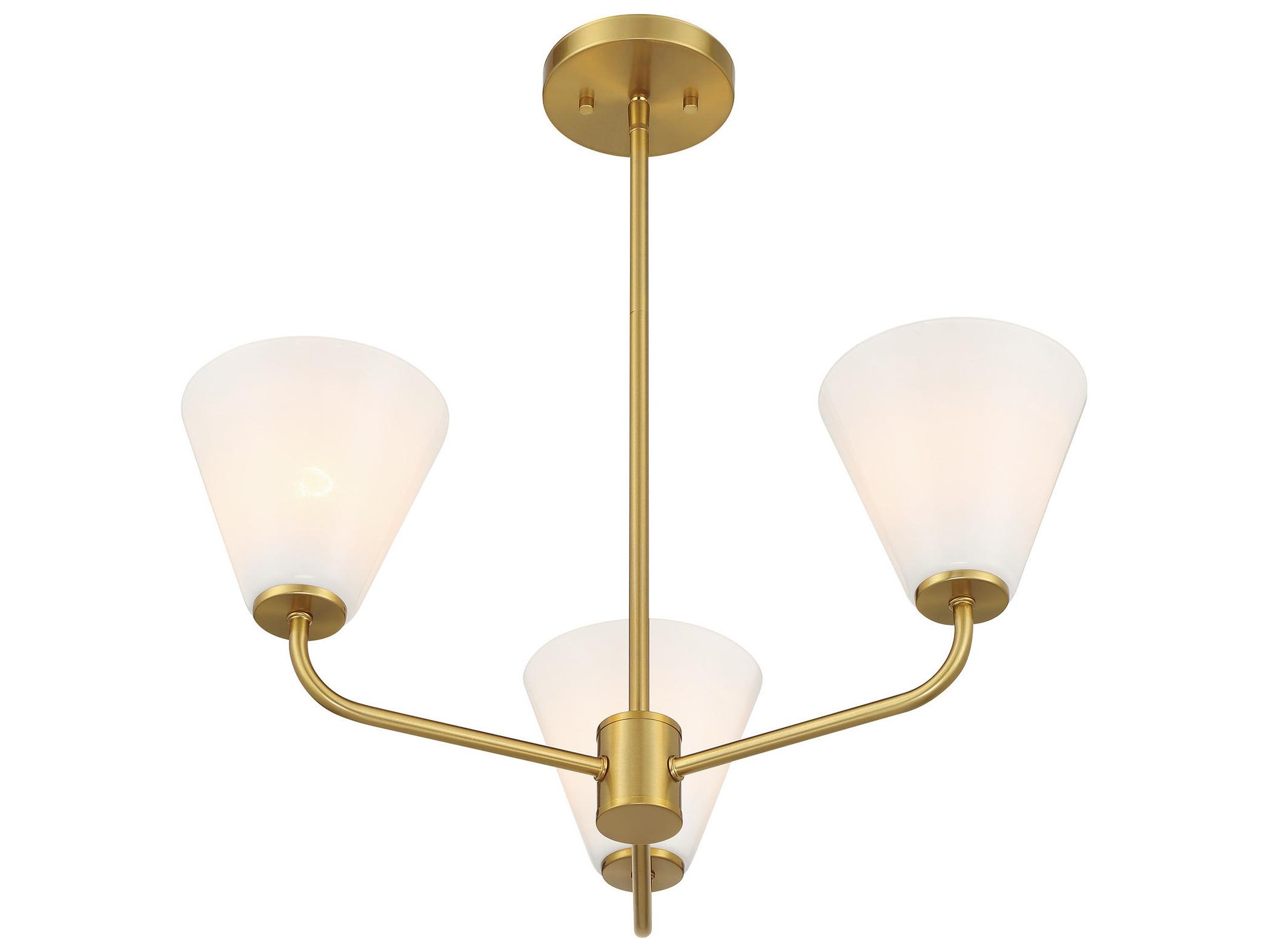 Savoy House Blair 3-Light Warm Brass Chandelier