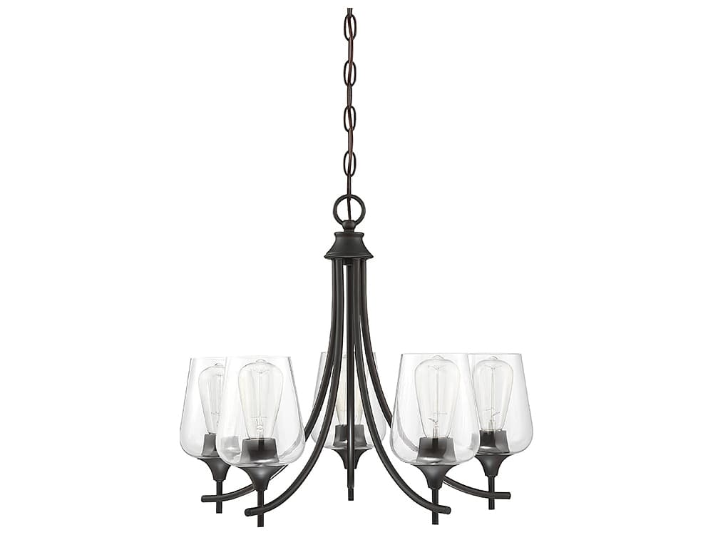 Savoy House Octave 5-Light English Bronze Glass Chandelier