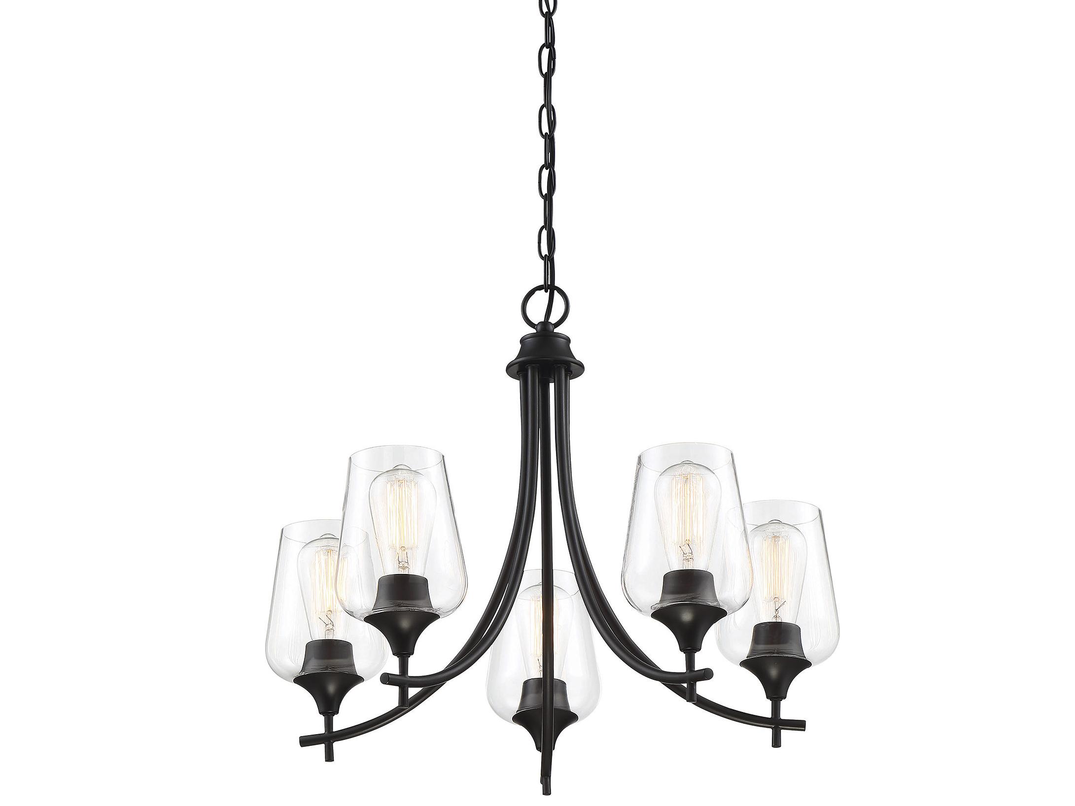 Savoy House Octave 5-Light Black Glass Chandelier