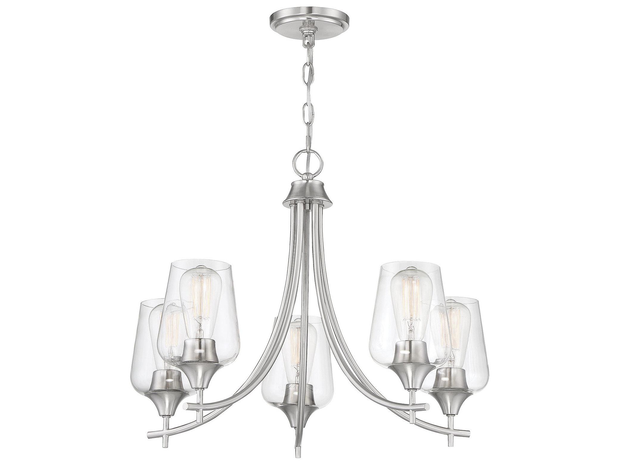 Savoy House Octave 5-Light Satin Nickel Glass Chandelier