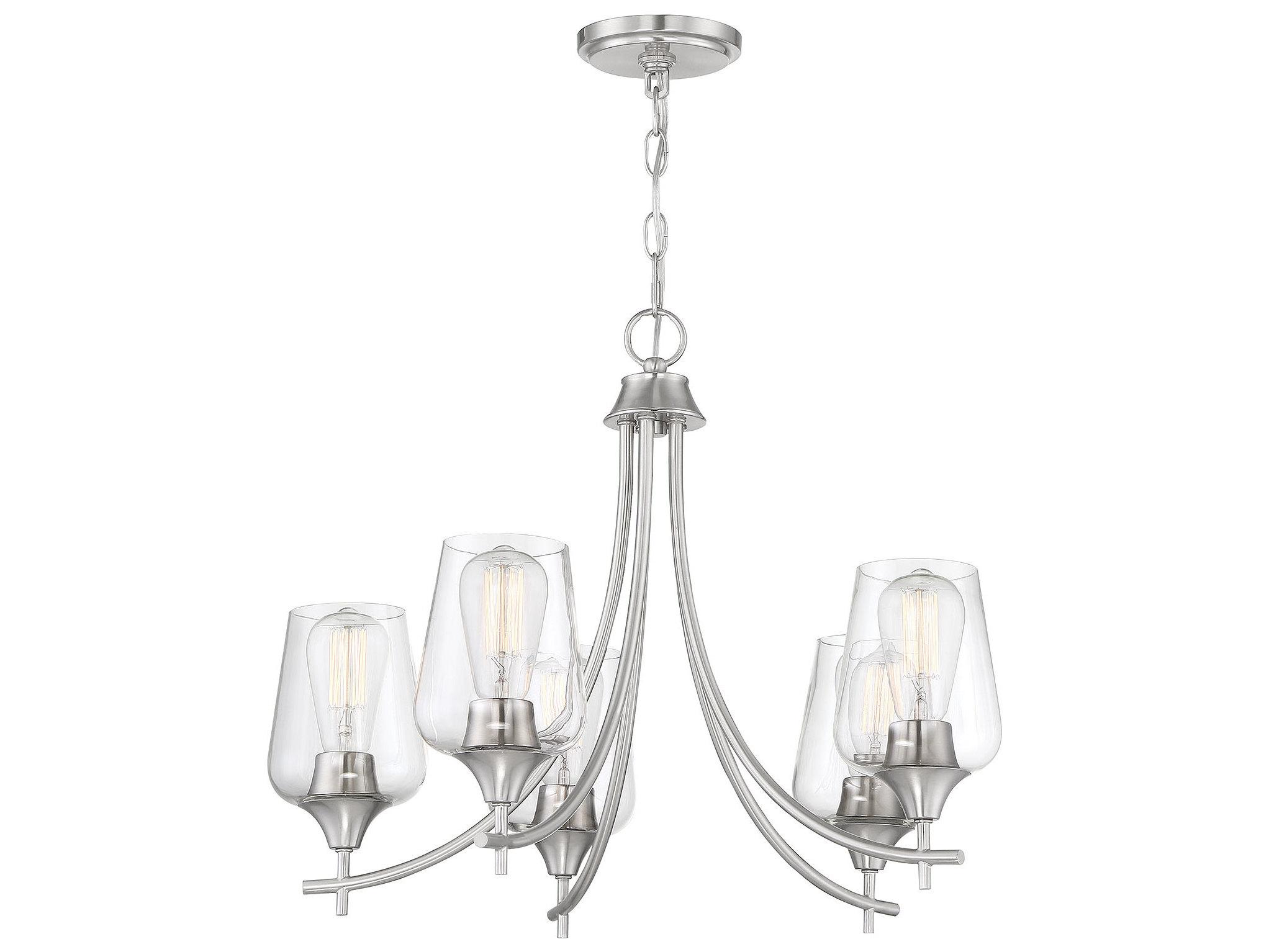 Savoy House Octave 5-Light Satin Nickel Glass Chandelier