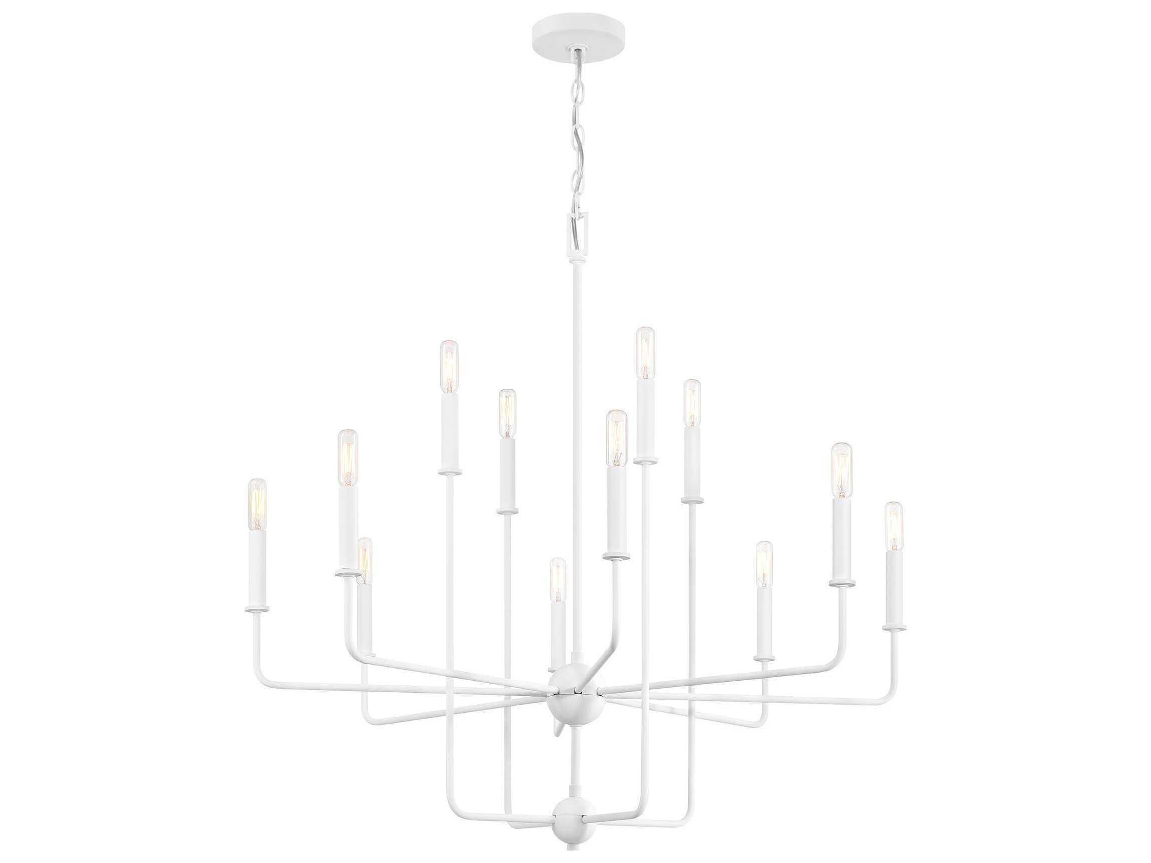 Savoy House Avondale 12-Light Bisque White Candelabra Chandelier