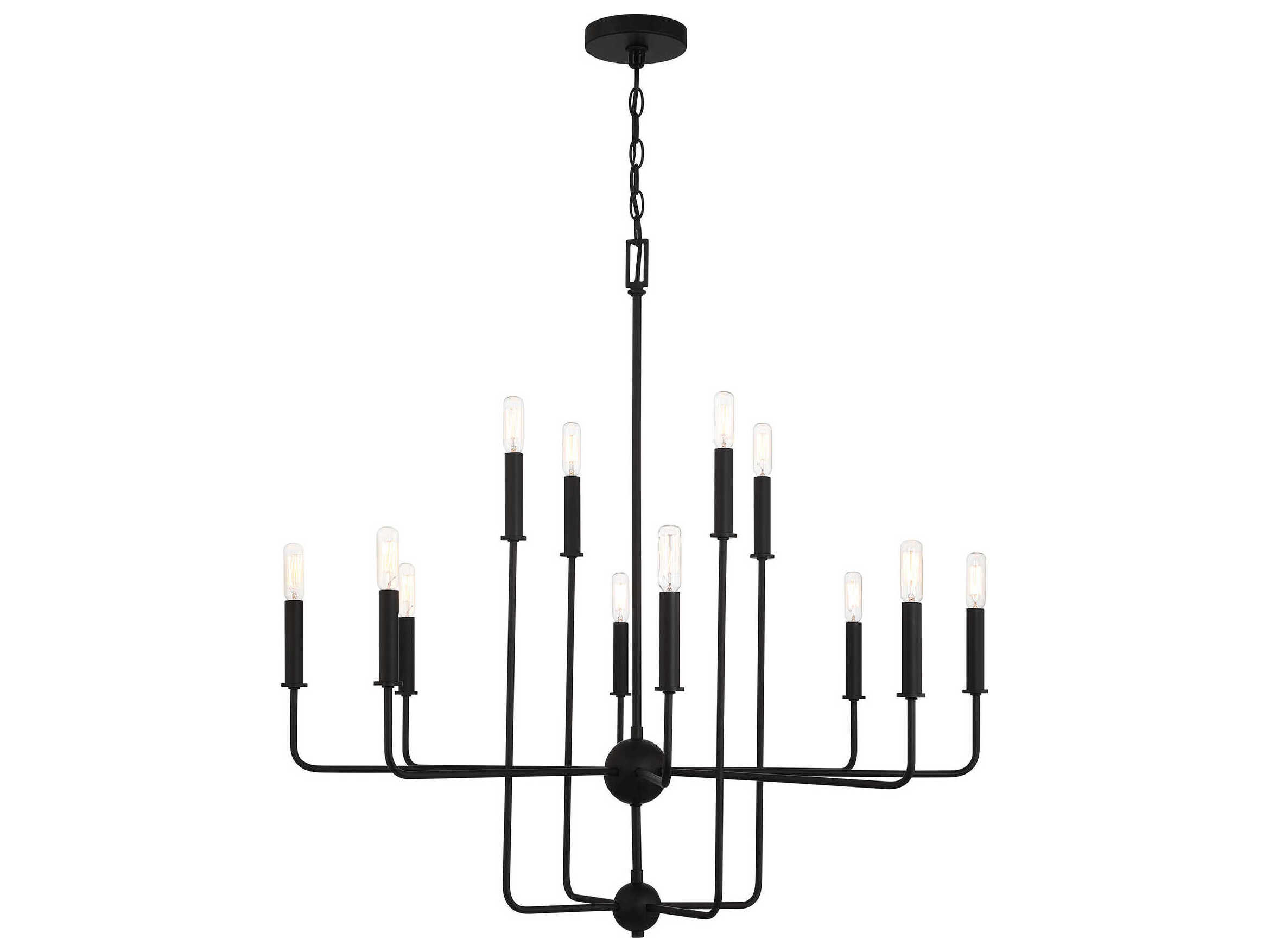 Savoy House Avondale 12-Light Matte Black Candelabra Chandelier