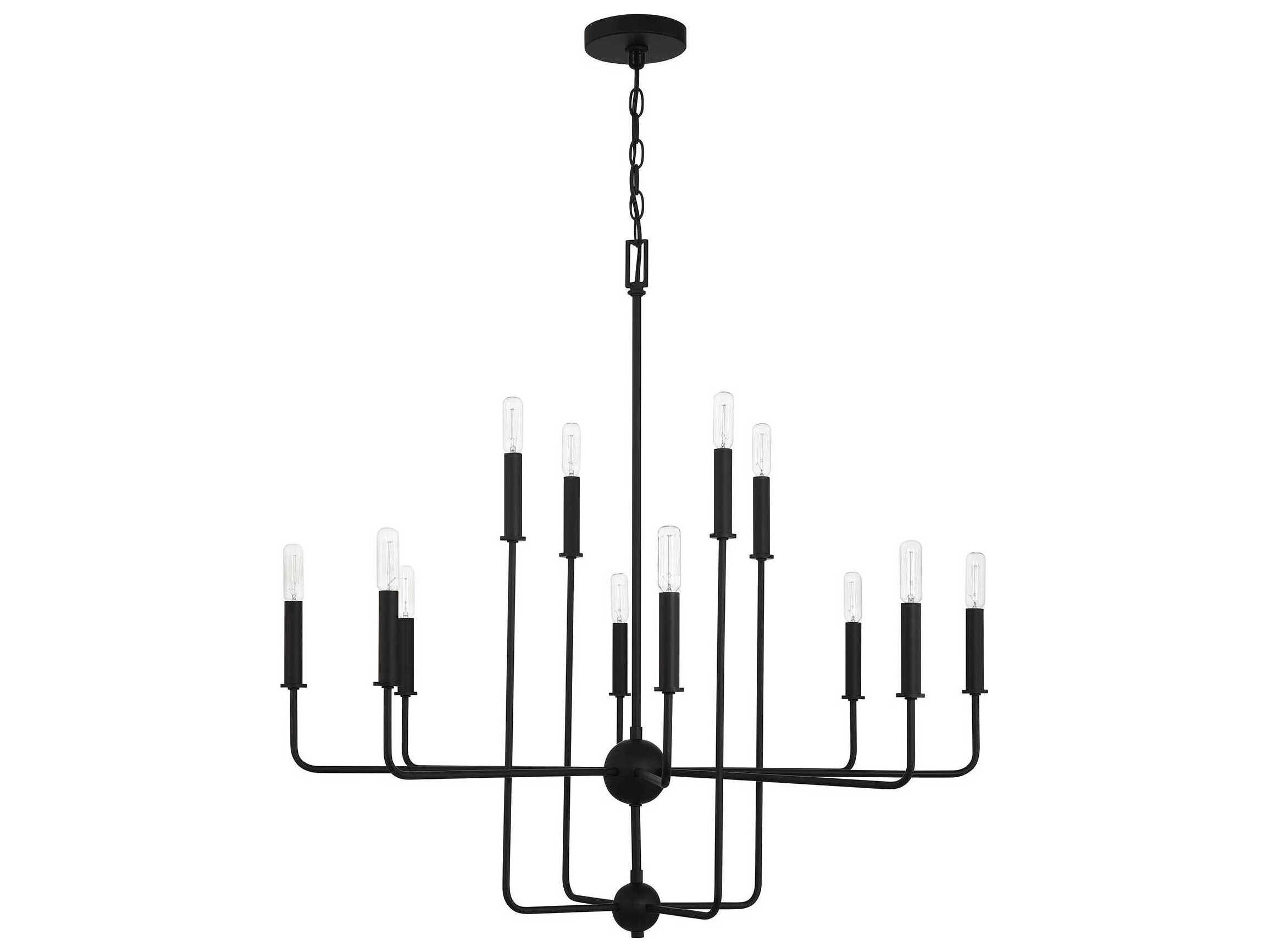 Savoy House Avondale 12-Light Matte Black Candelabra Chandelier