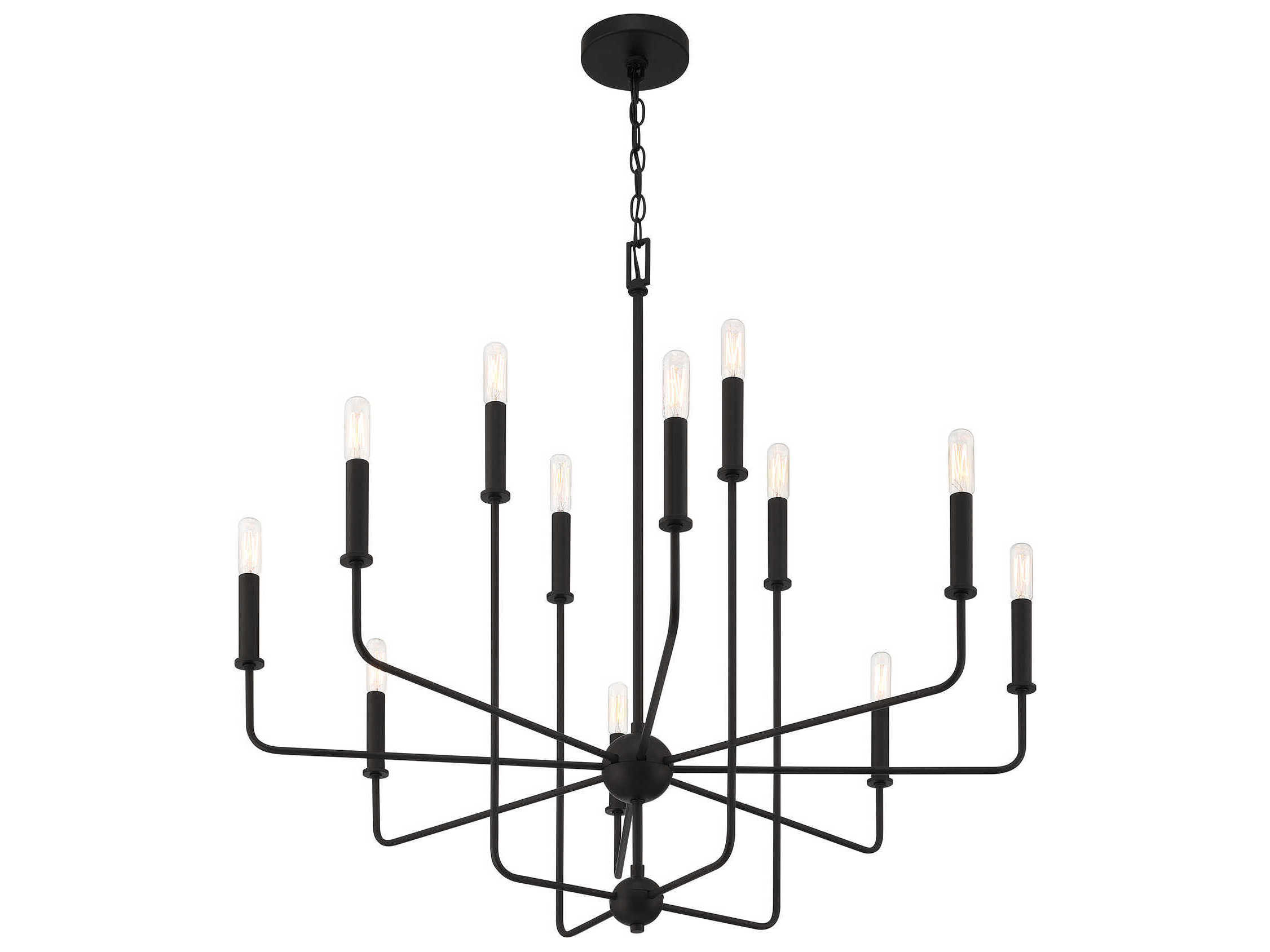 Savoy House Avondale 12-Light Matte Black Candelabra Chandelier