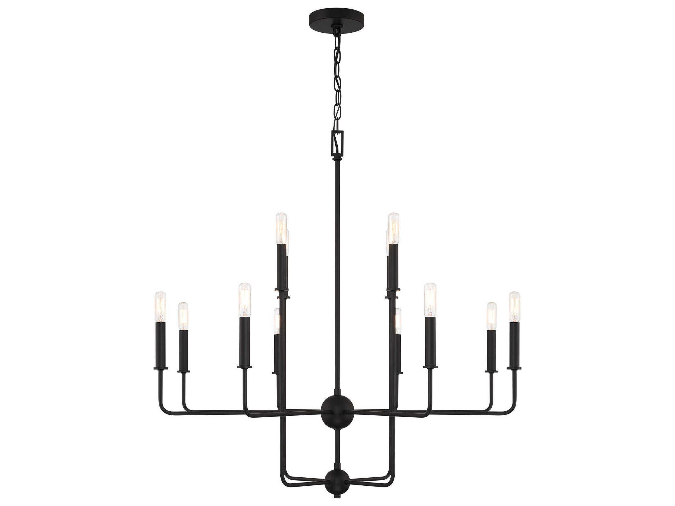 Savoy House Avondale 12-Light Matte Black Candelabra Chandelier