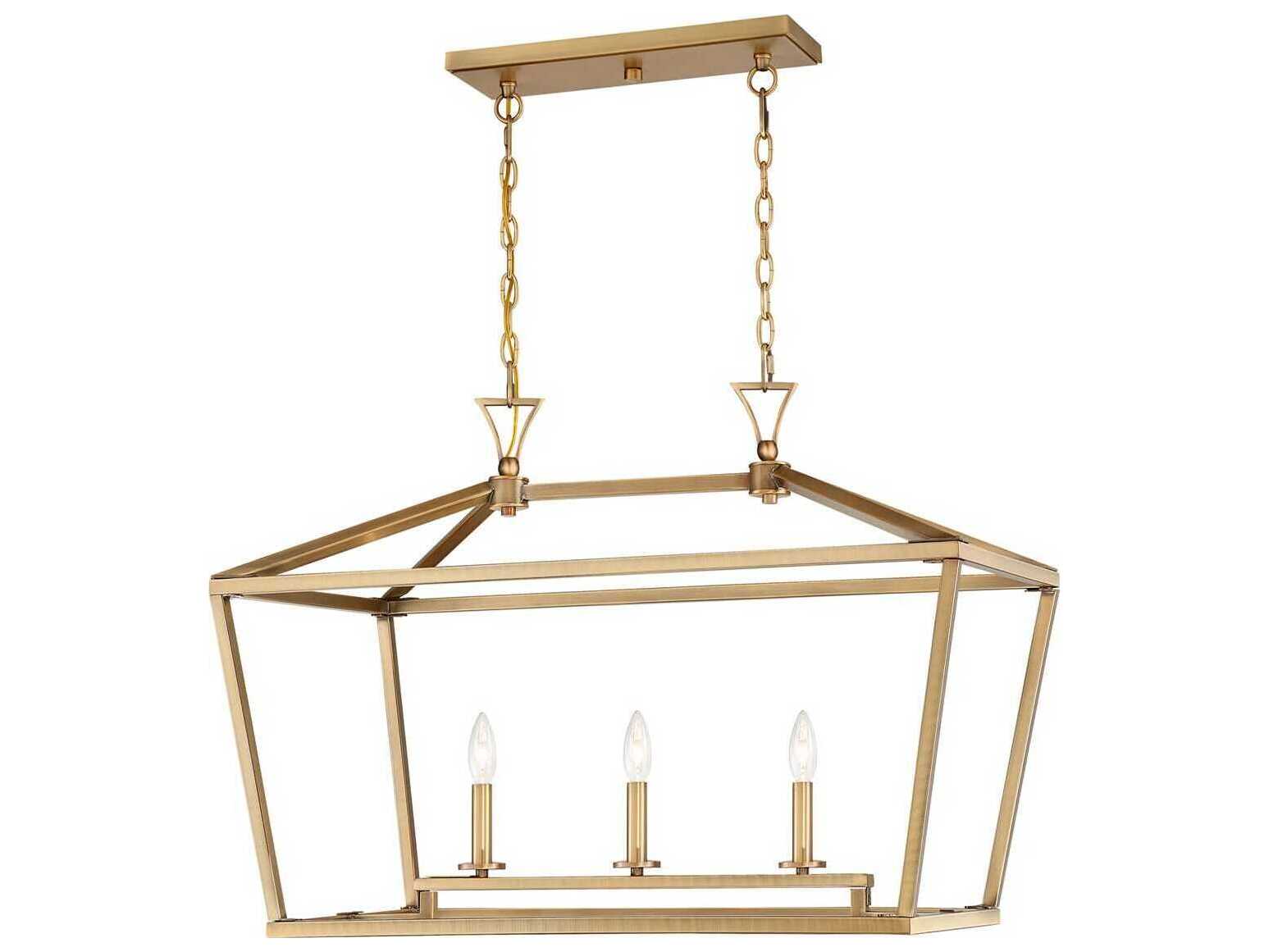 Savoy House Townsend 3-Light Warm Brass Linear Island Pendant