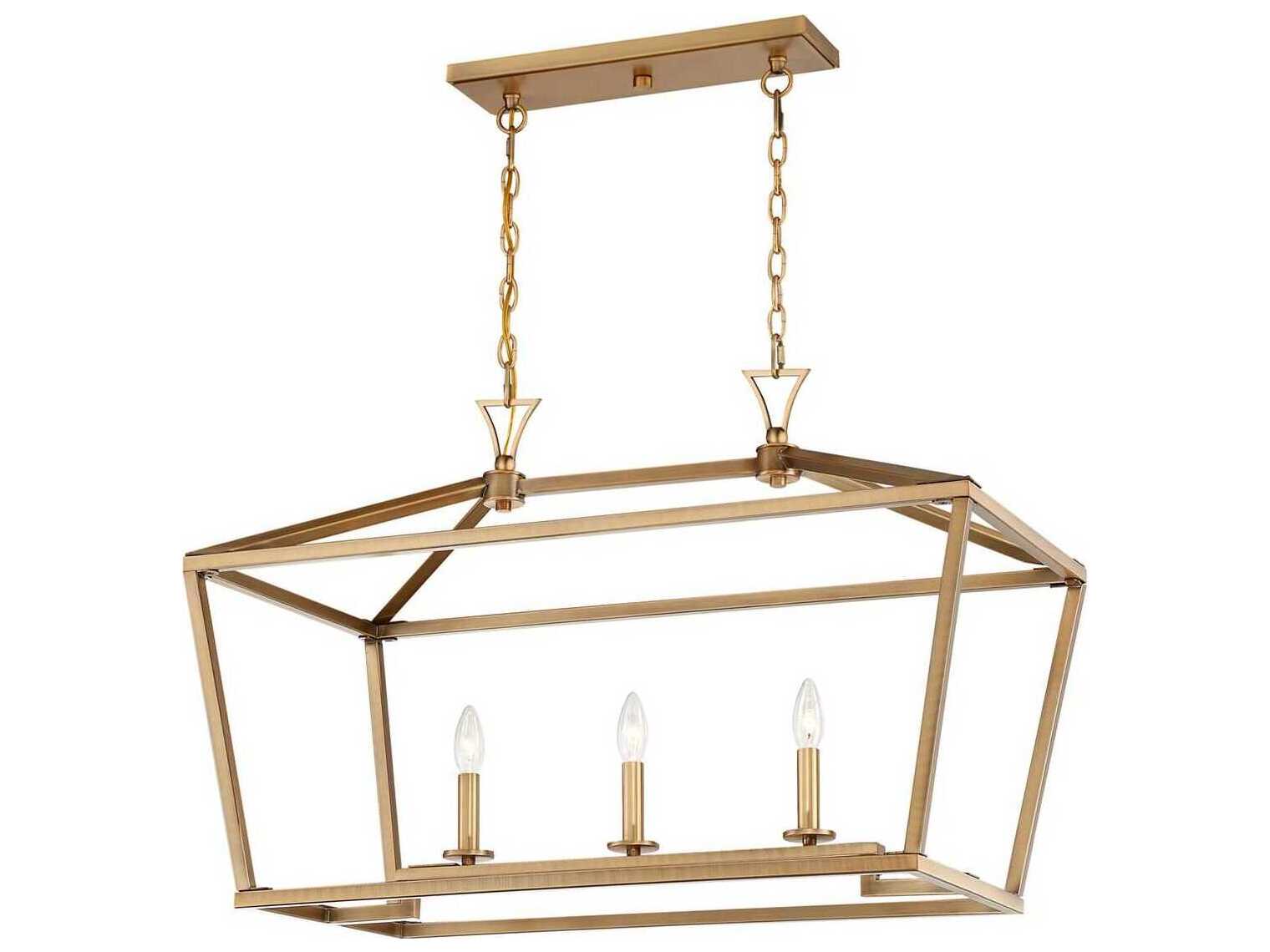 Savoy House Townsend 3-Light Warm Brass Linear Island Pendant