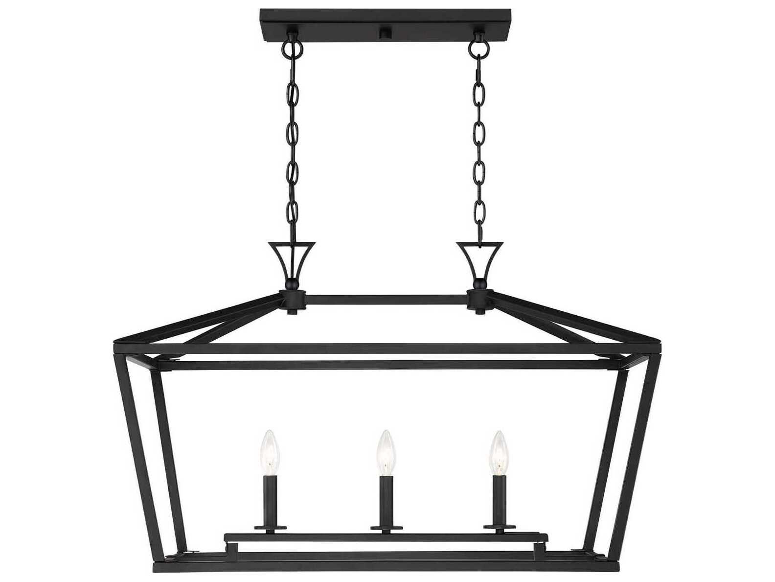 Savoy House Townsend 3-Light Matte Black Linear Island Pendant