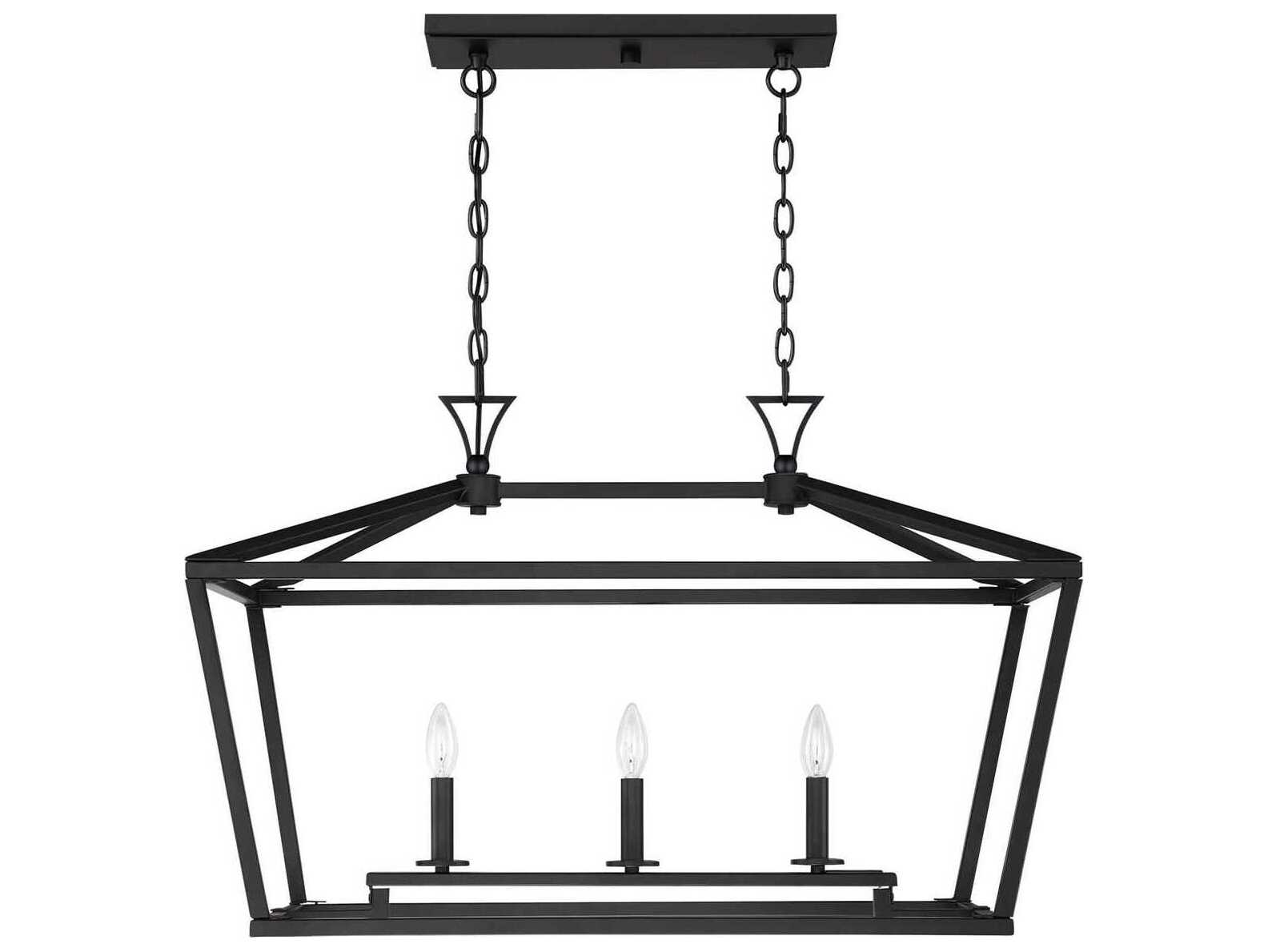 Savoy House Townsend 3-Light Matte Black Linear Island Pendant