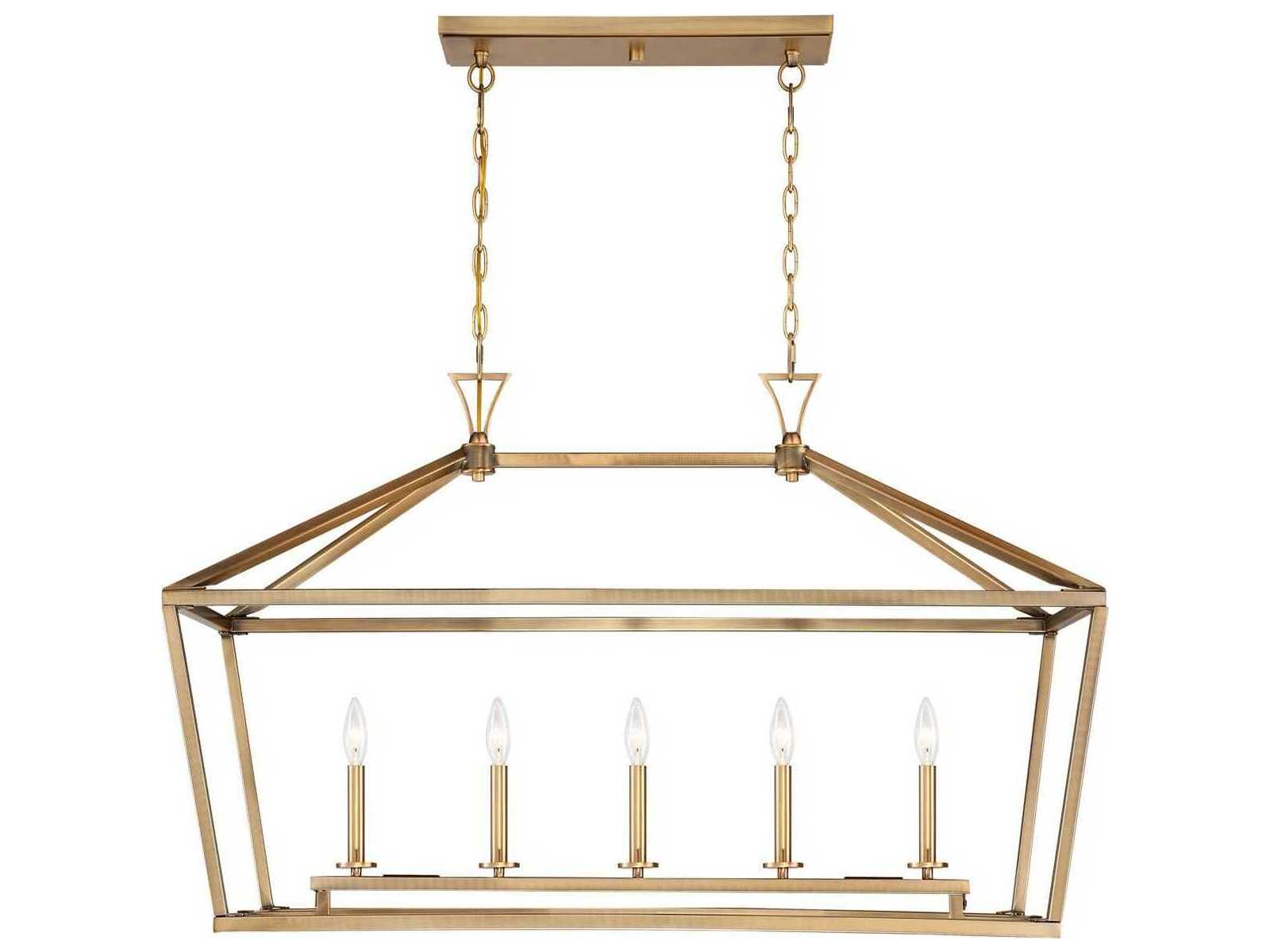 Savoy House Townsend 5-Light Warm Brass Linear Island Pendant
