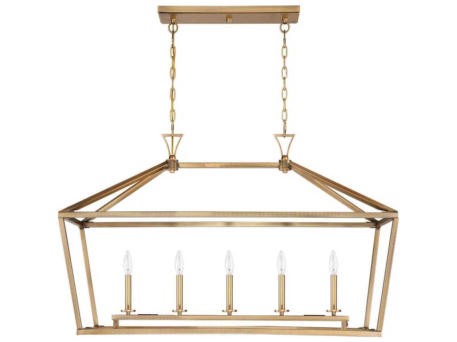Savoy House Townsend 5-Light Warm Brass Linear Island Pendant