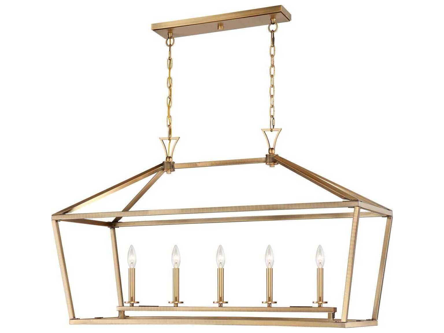 Savoy House Townsend 5-Light Warm Brass Linear Island Pendant
