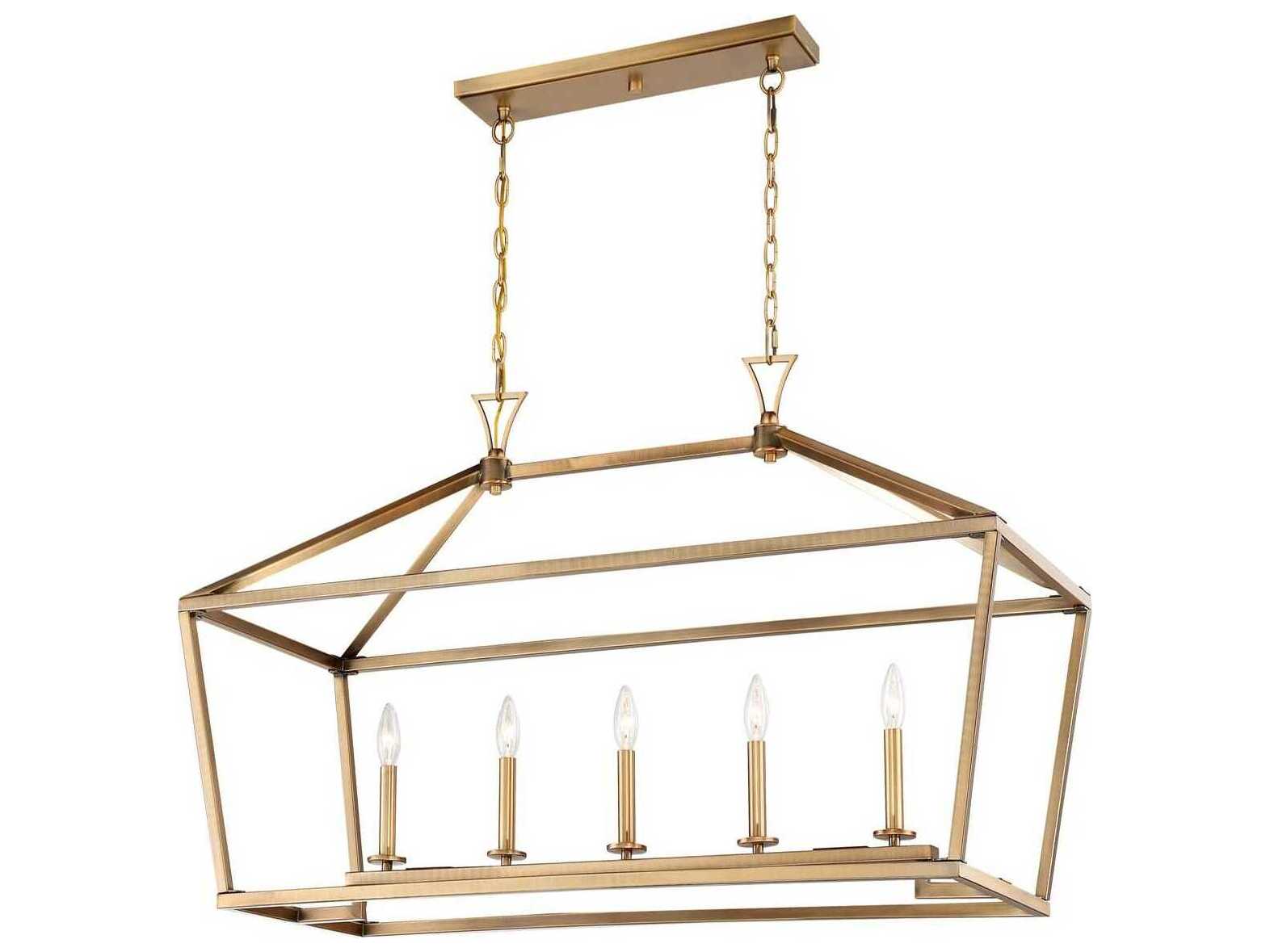 Savoy House Townsend 5-Light Warm Brass Linear Island Pendant