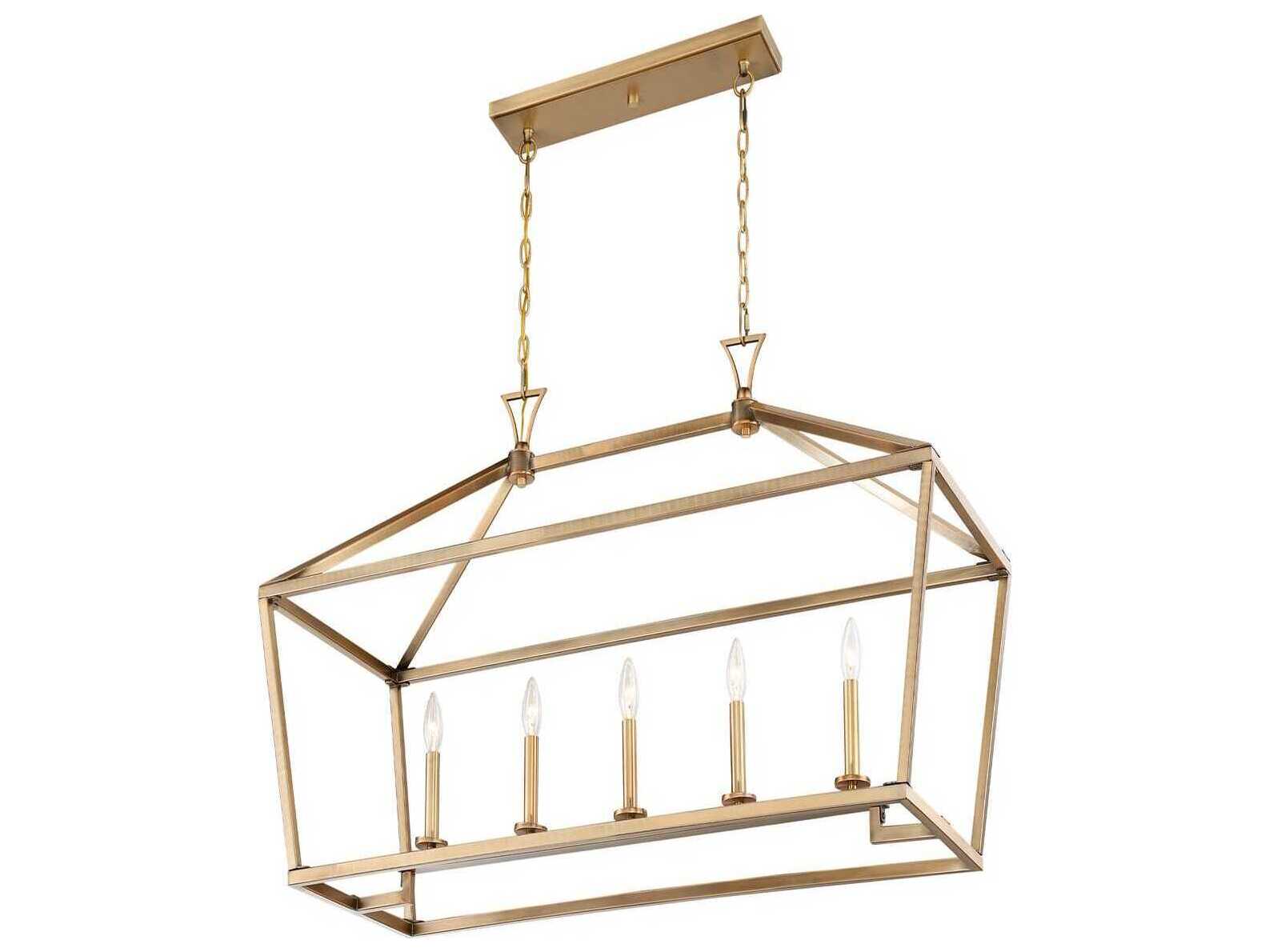 Savoy House Townsend 5-Light Warm Brass Linear Island Pendant