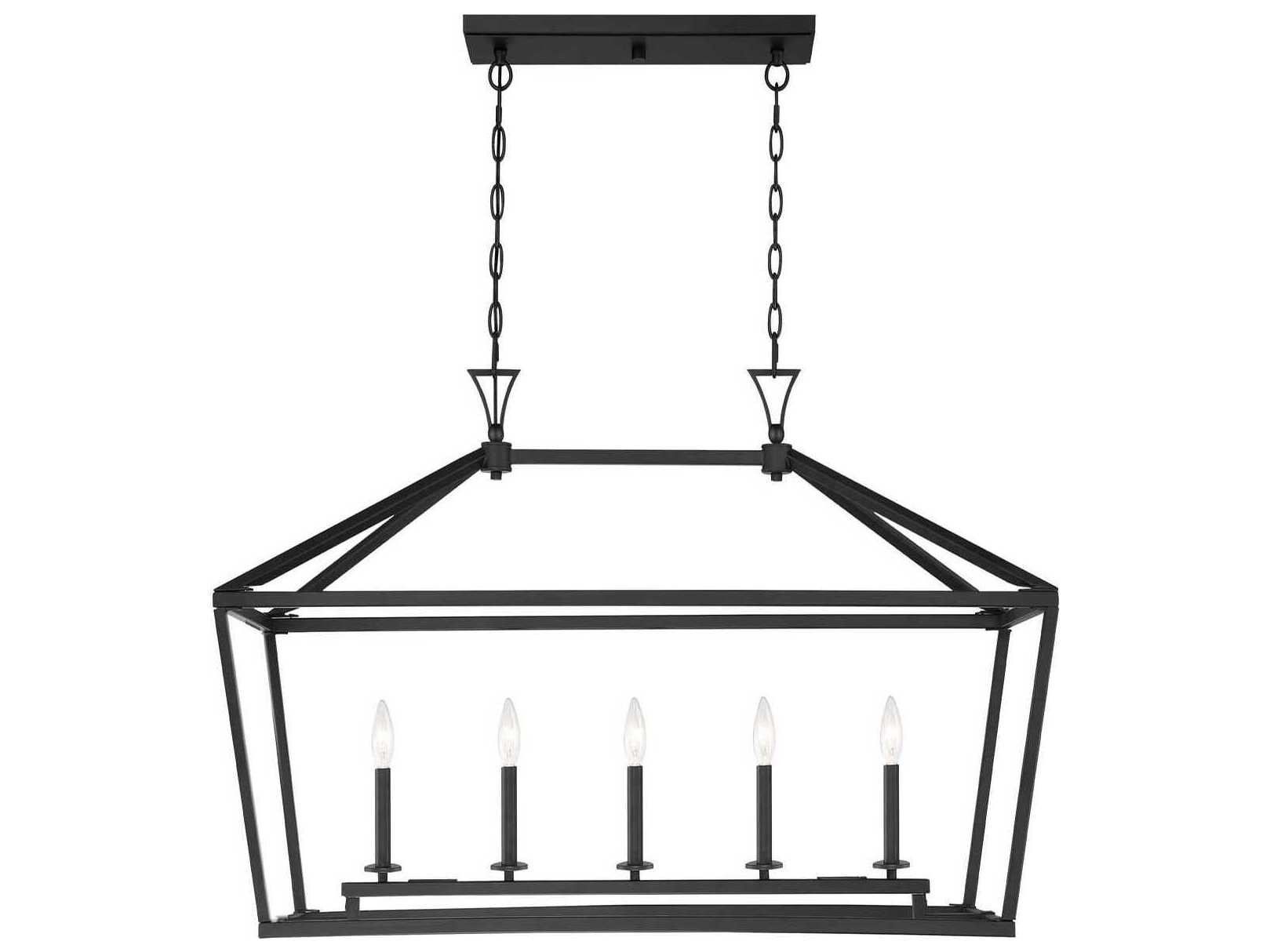 Savoy House Townsend 5-Light Matte Black Linear Island Pendant