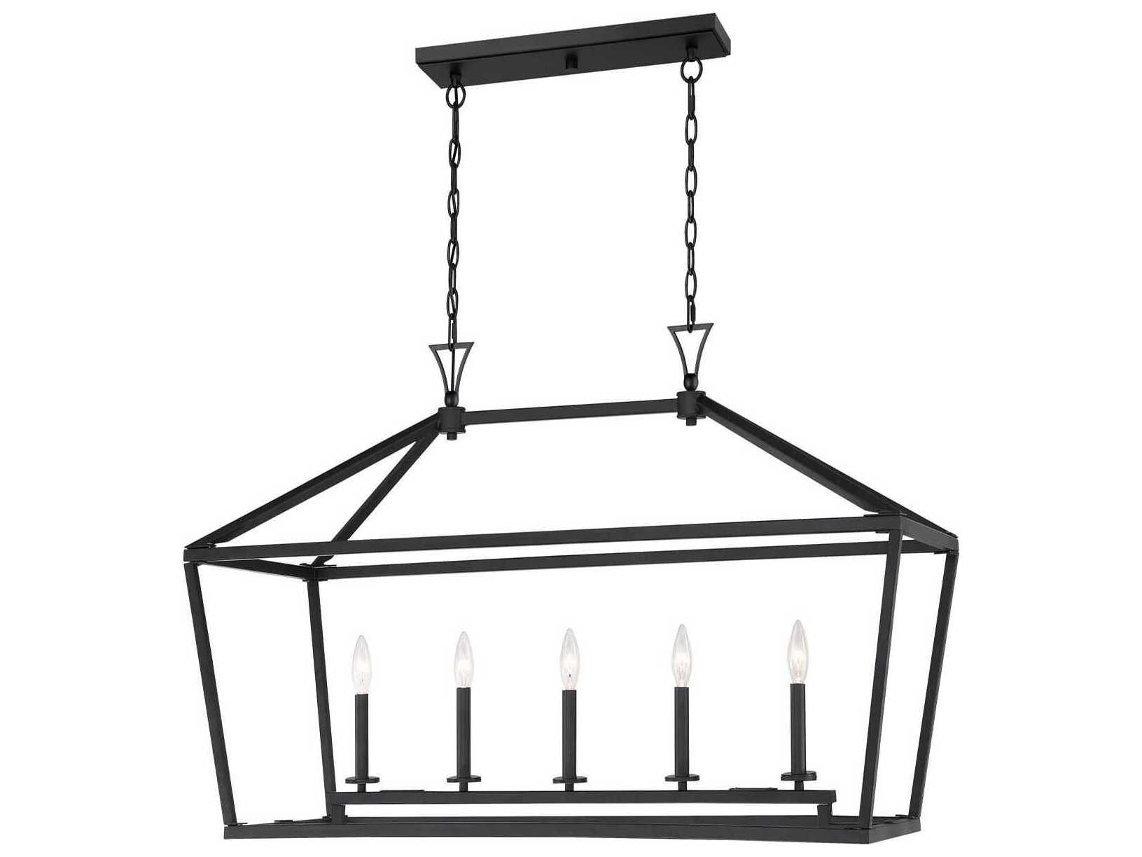 Savoy House Townsend 5-Light Matte Black Linear Island Pendant