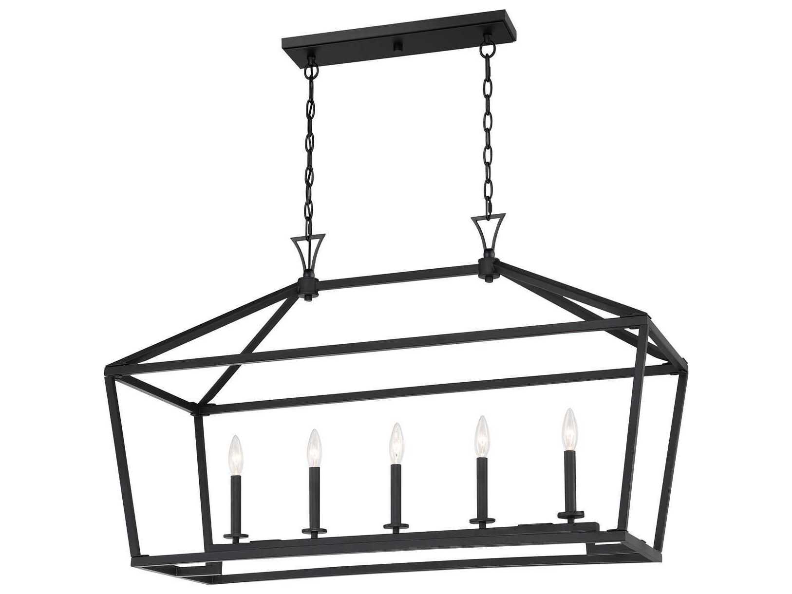 Savoy House Townsend 5-Light Matte Black Linear Island Pendant