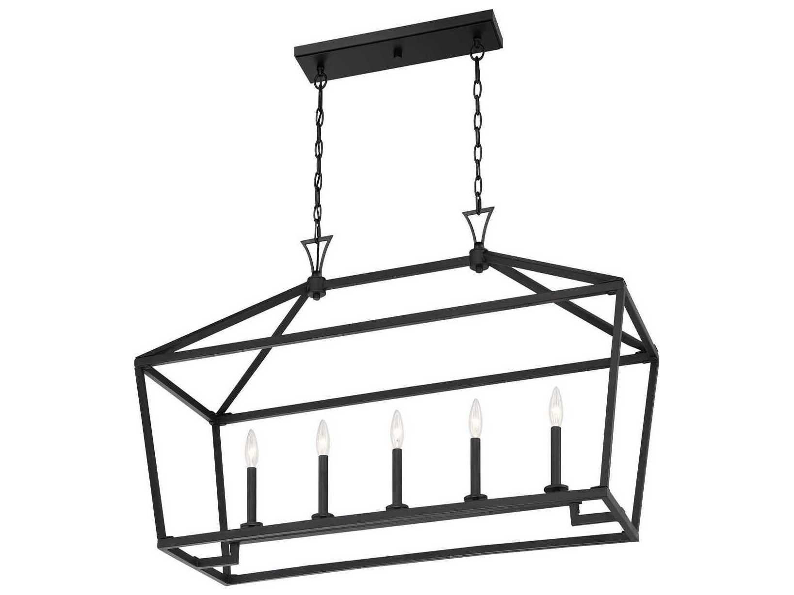 Savoy House Townsend 5-Light Matte Black Linear Island Pendant