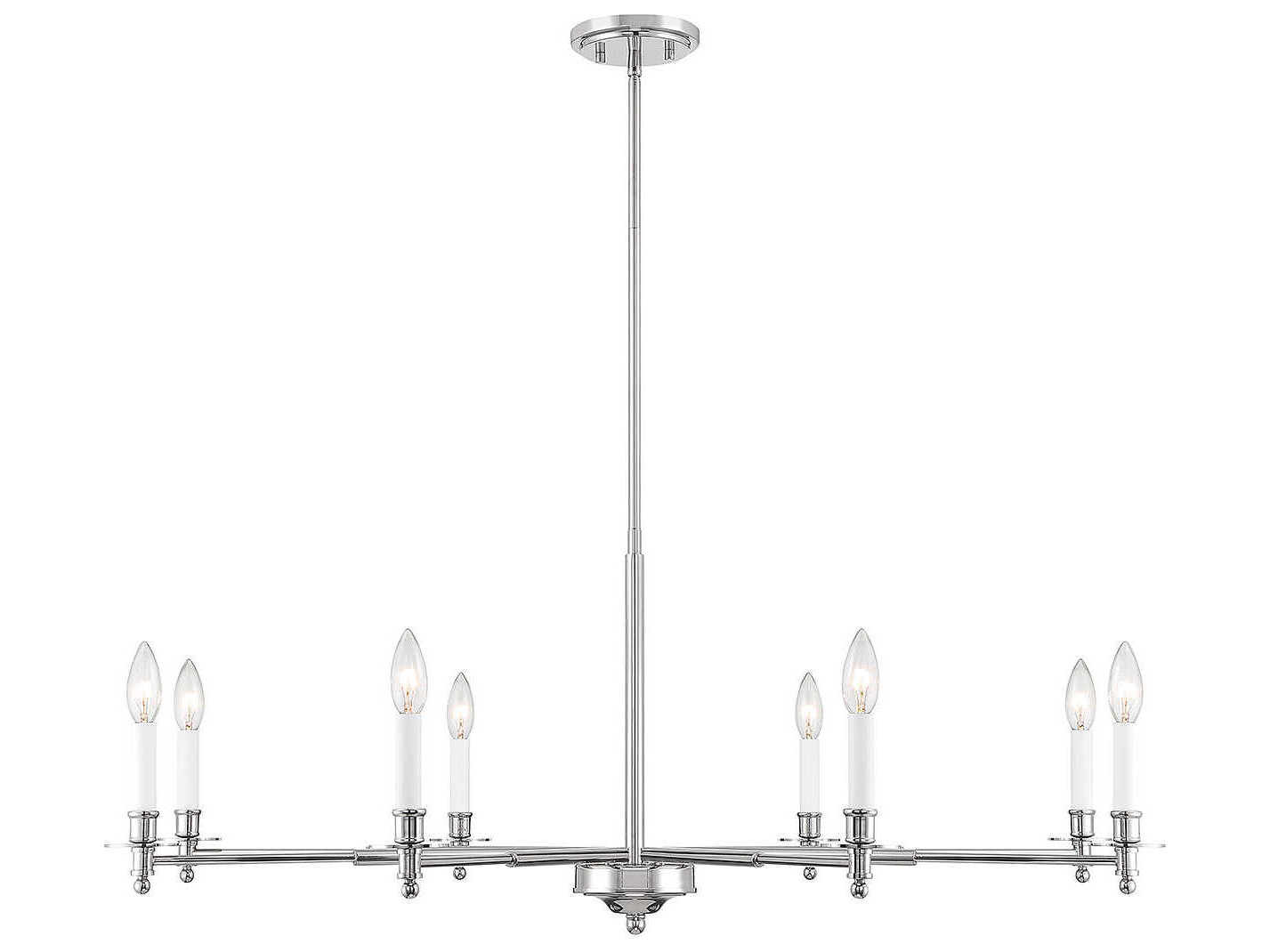 Savoy House Jasmine 8-Light Polished Nickel Chrome Candelabra Chandelier