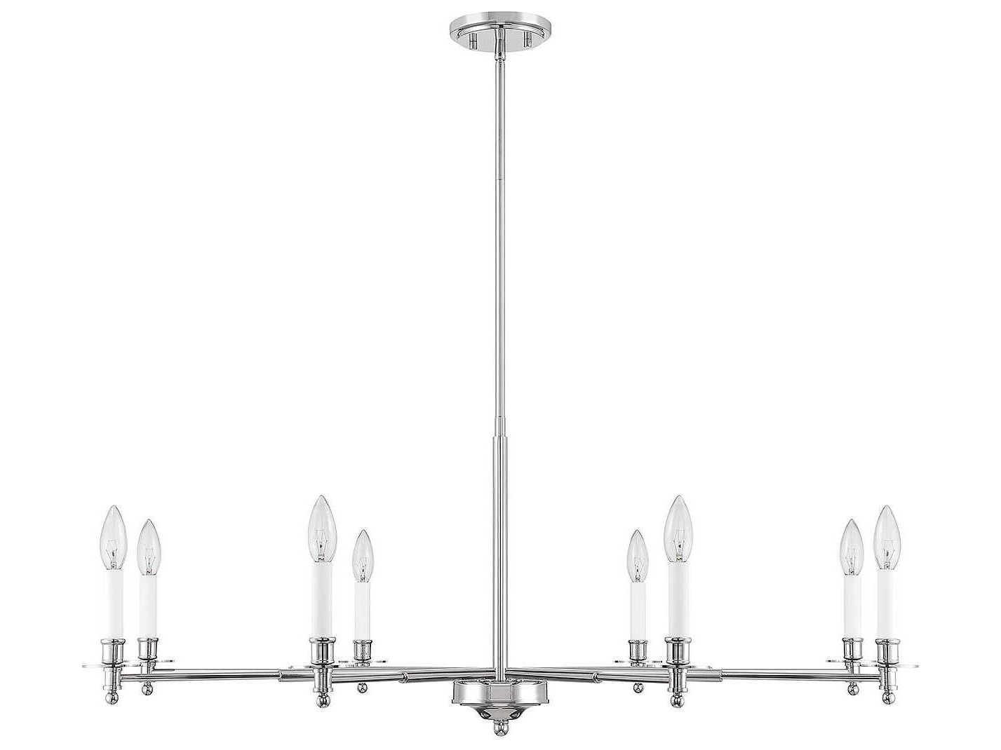 Savoy House Jasmine 8-Light Polished Nickel Chrome Candelabra Chandelier