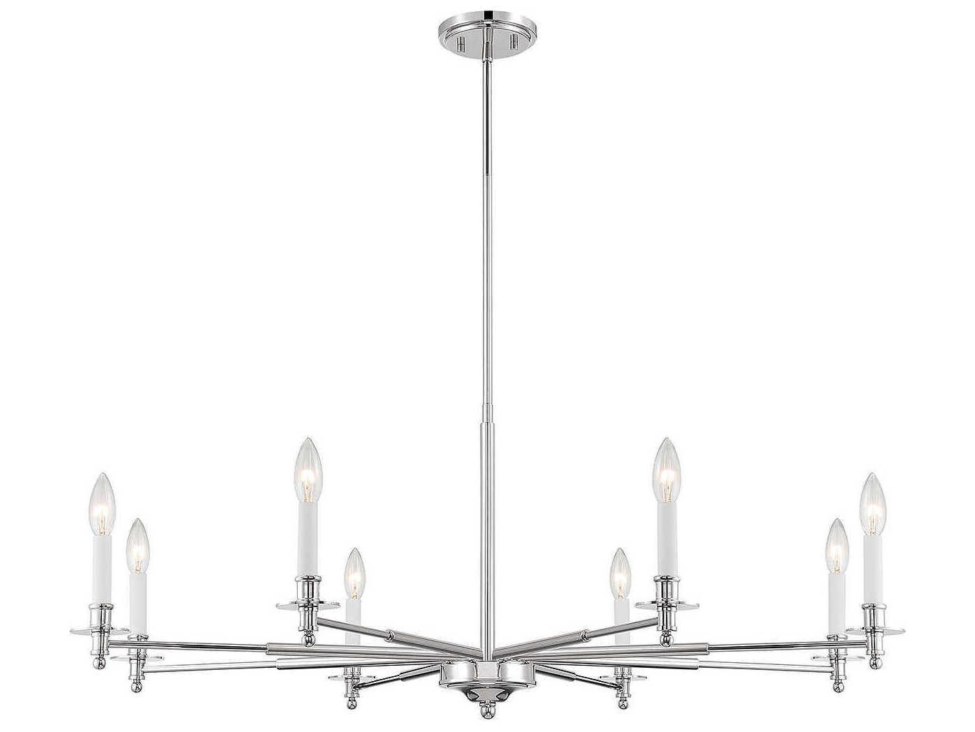 Savoy House Jasmine 8-Light Polished Nickel Chrome Candelabra Chandelier