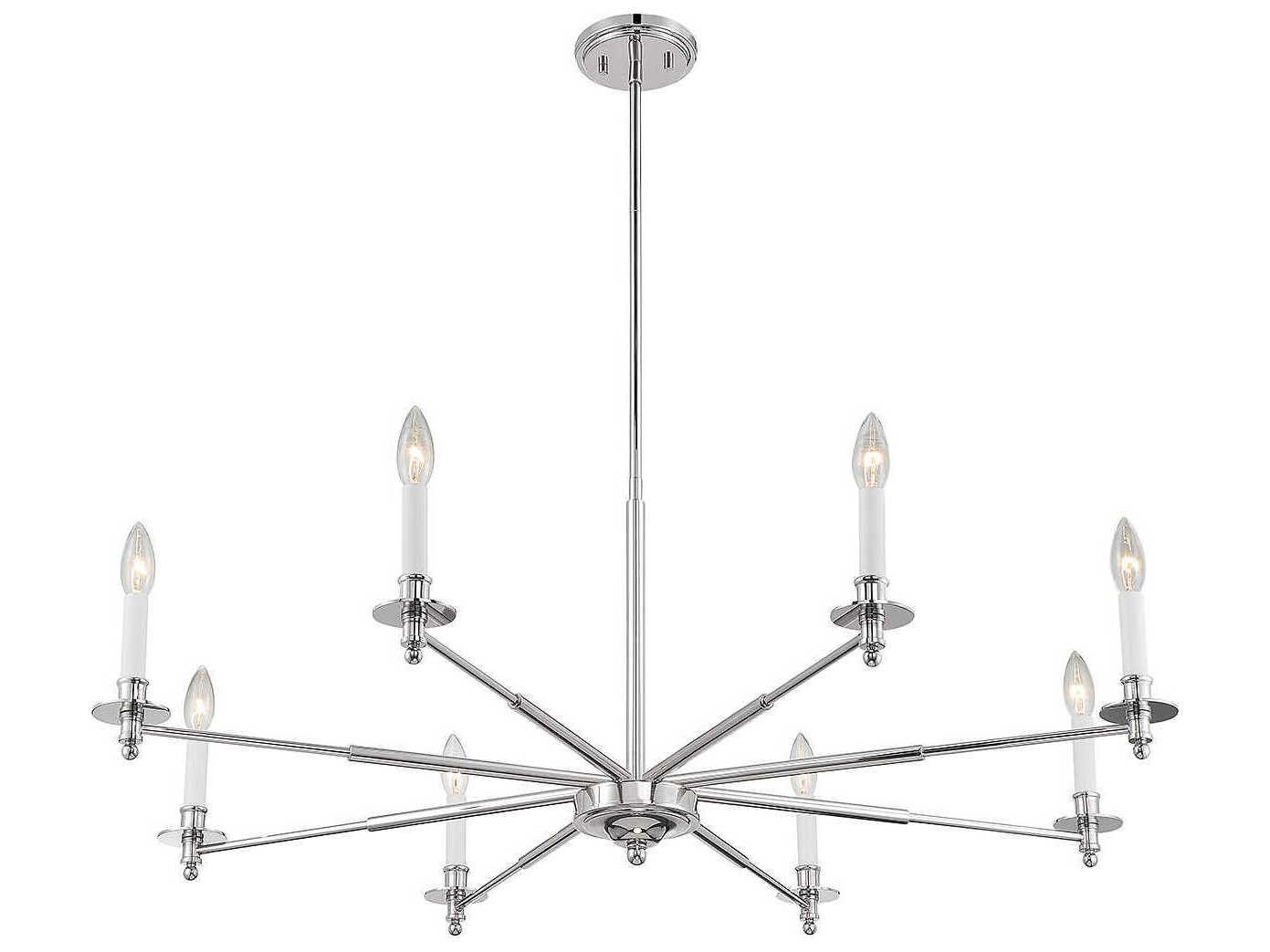 Savoy House Jasmine 8-Light Polished Nickel Chrome Candelabra Chandelier