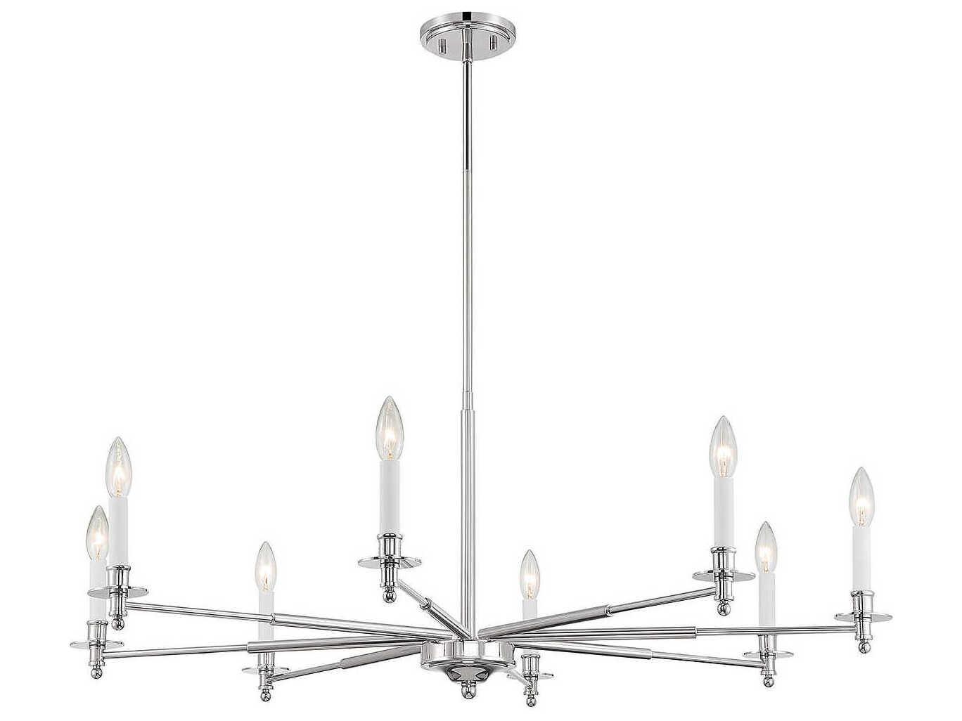 Savoy House Jasmine 8-Light Polished Nickel Chrome Candelabra Chandelier