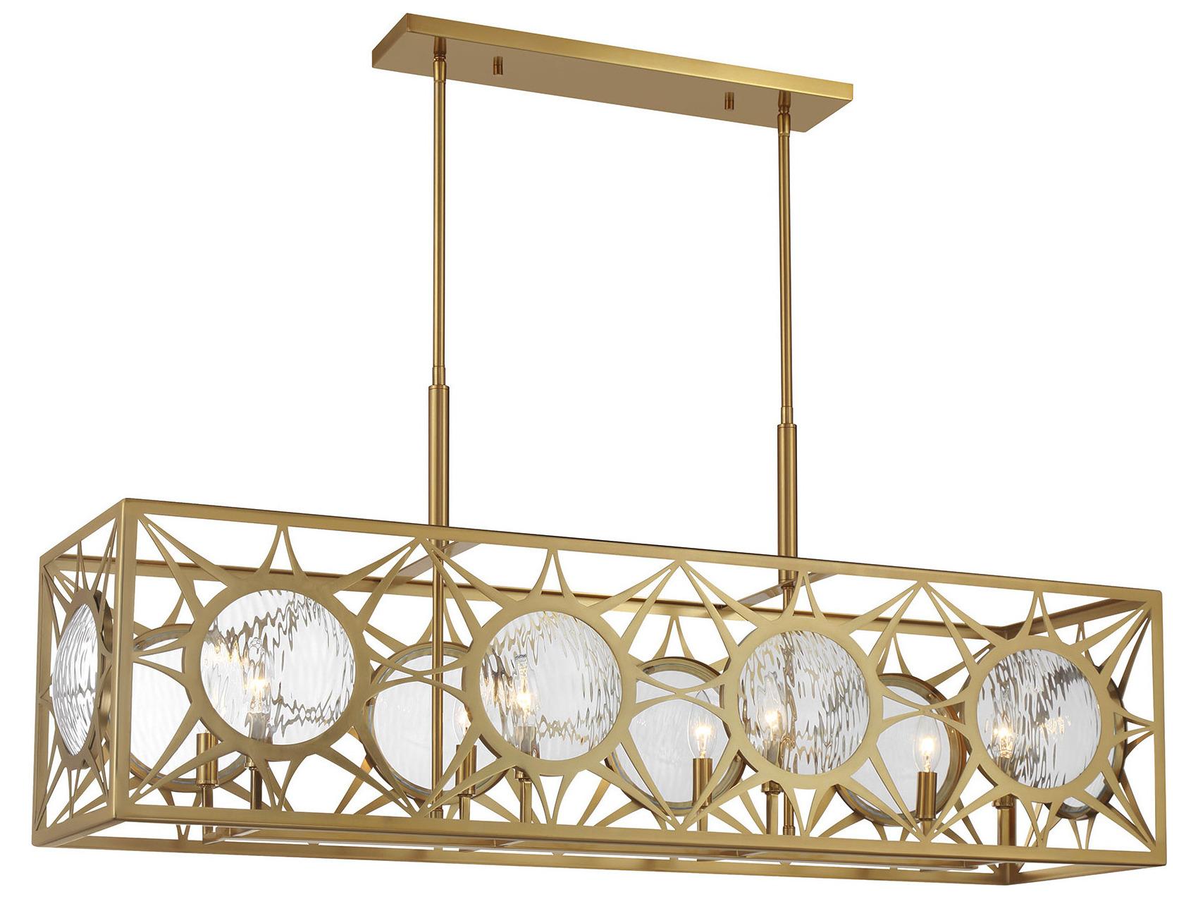 Savoy House Balfour 8-Light Warm Brass Geometric Island Pendant