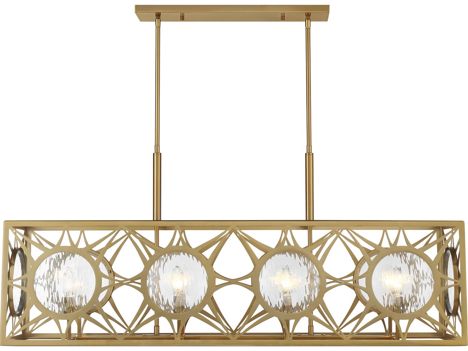 Savoy House Balfour 8-Light Warm Brass Geometric Island Pendant