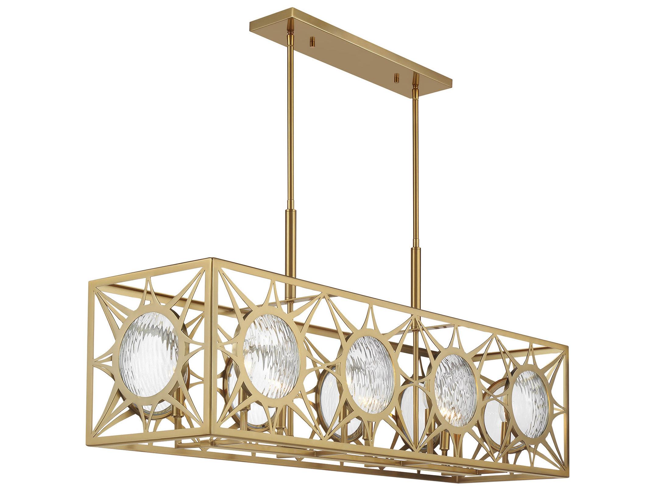 Savoy House Balfour 8-Light Warm Brass Geometric Island Pendant