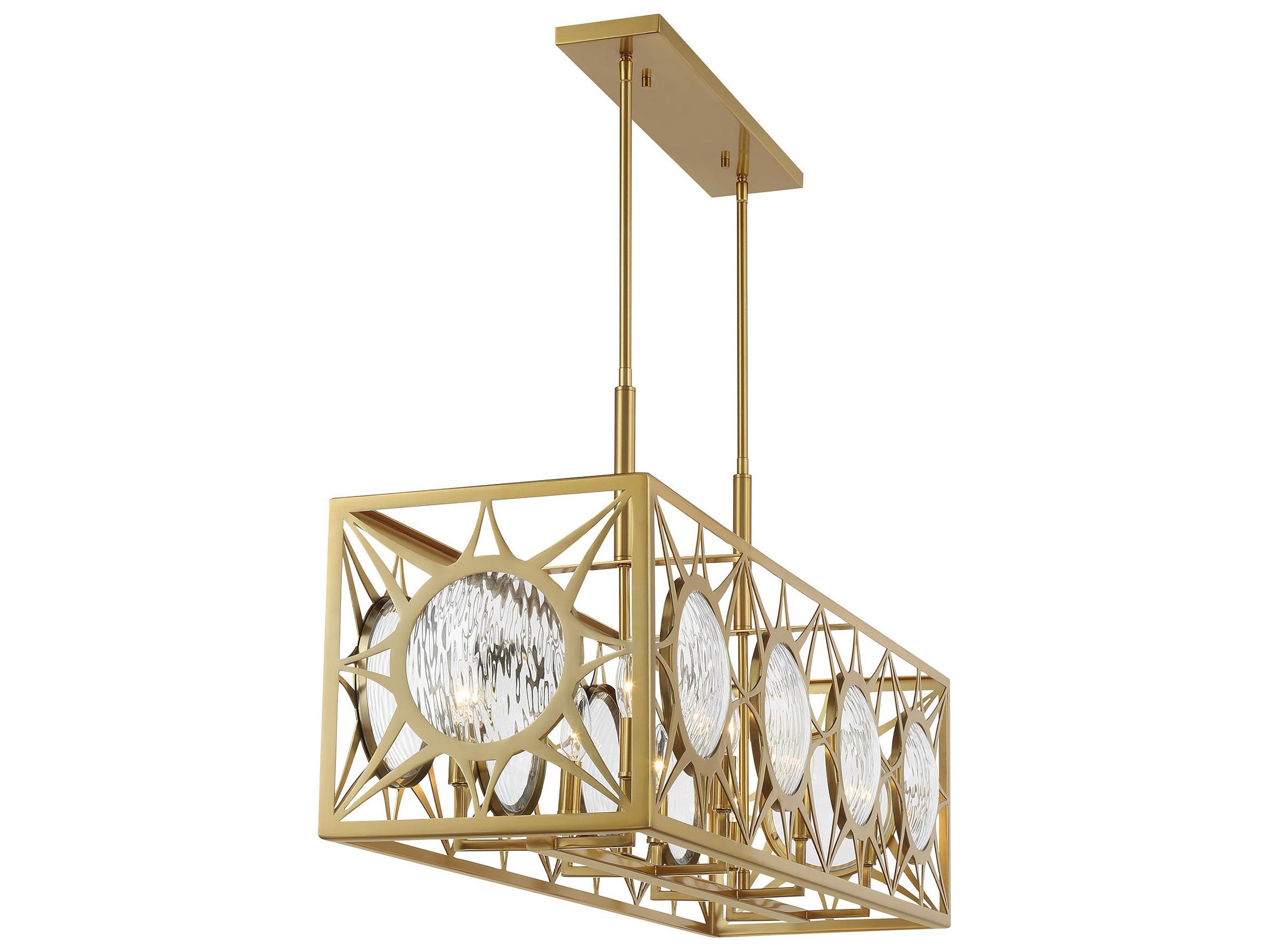Savoy House Balfour 8-Light Warm Brass Geometric Island Pendant
