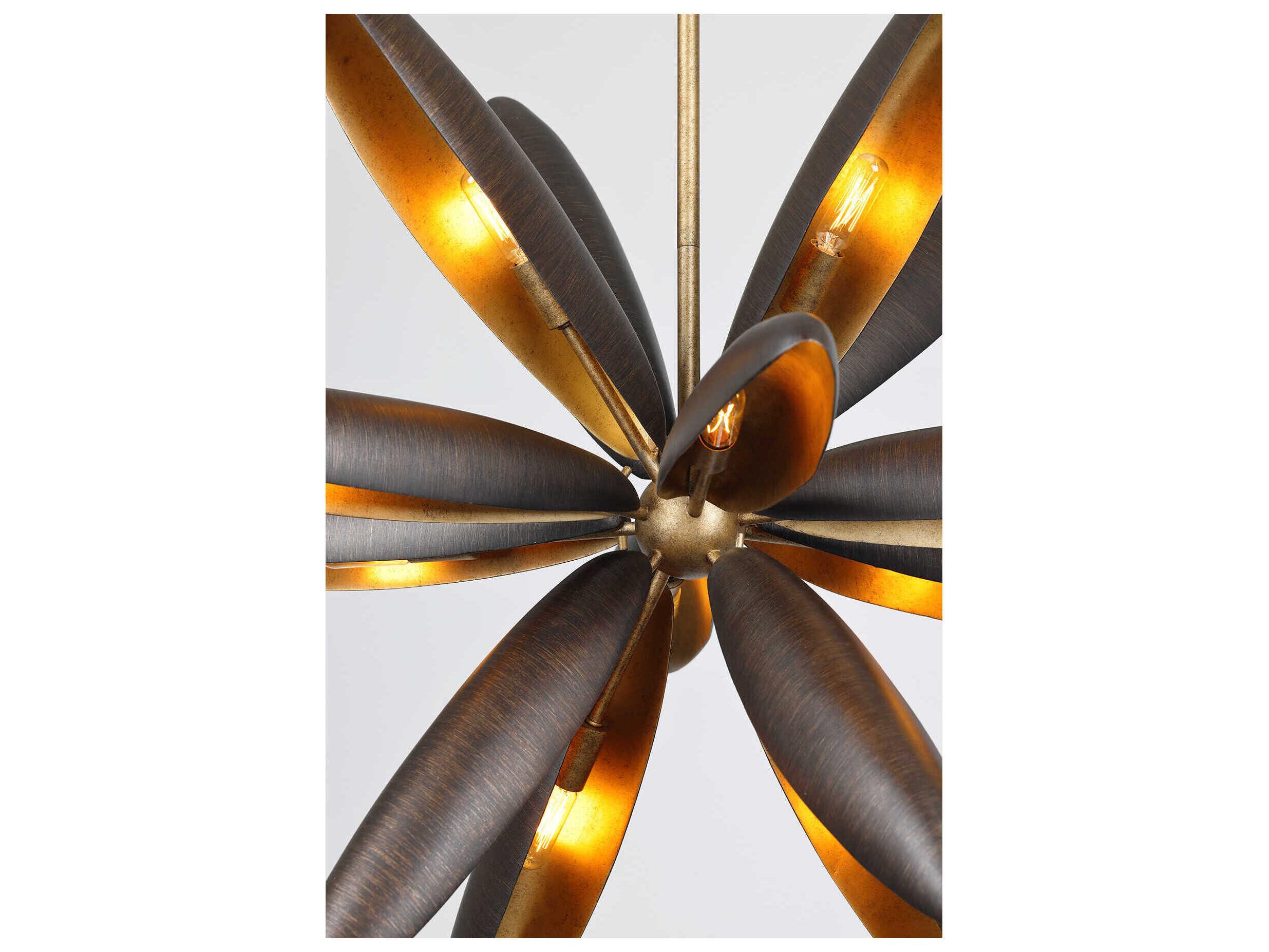 Savoy House Estrella Del Mar 14-Light Centura Burnished Gold Black Sputnik Chandelier
