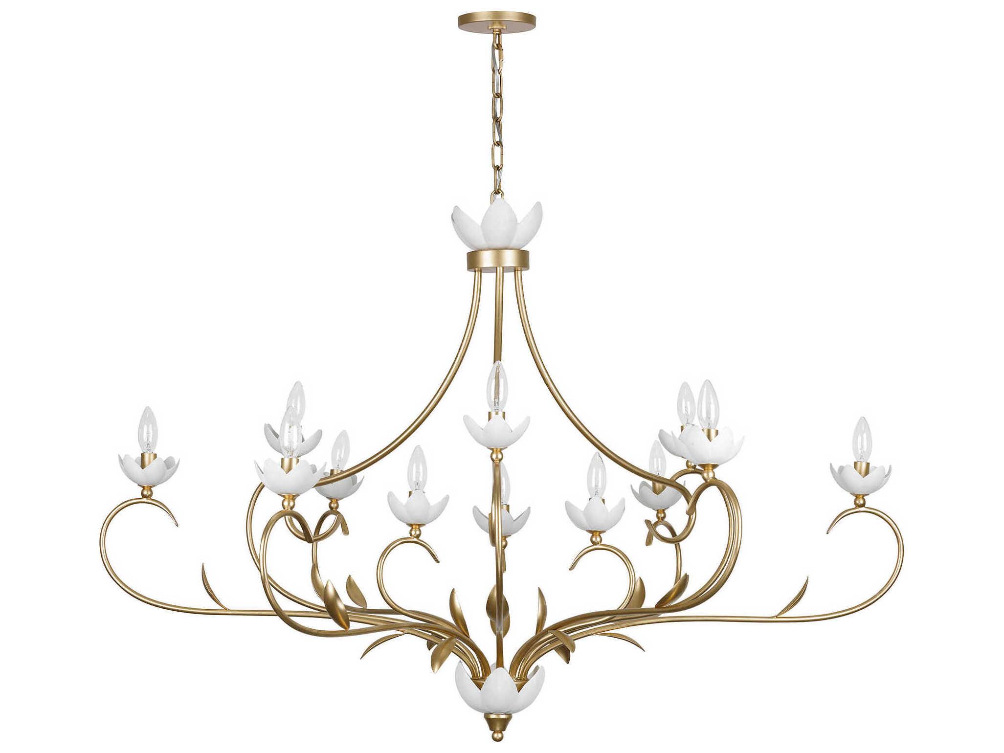 Savoy House Muse 12-Light French Gold White Cashmere Chandelier