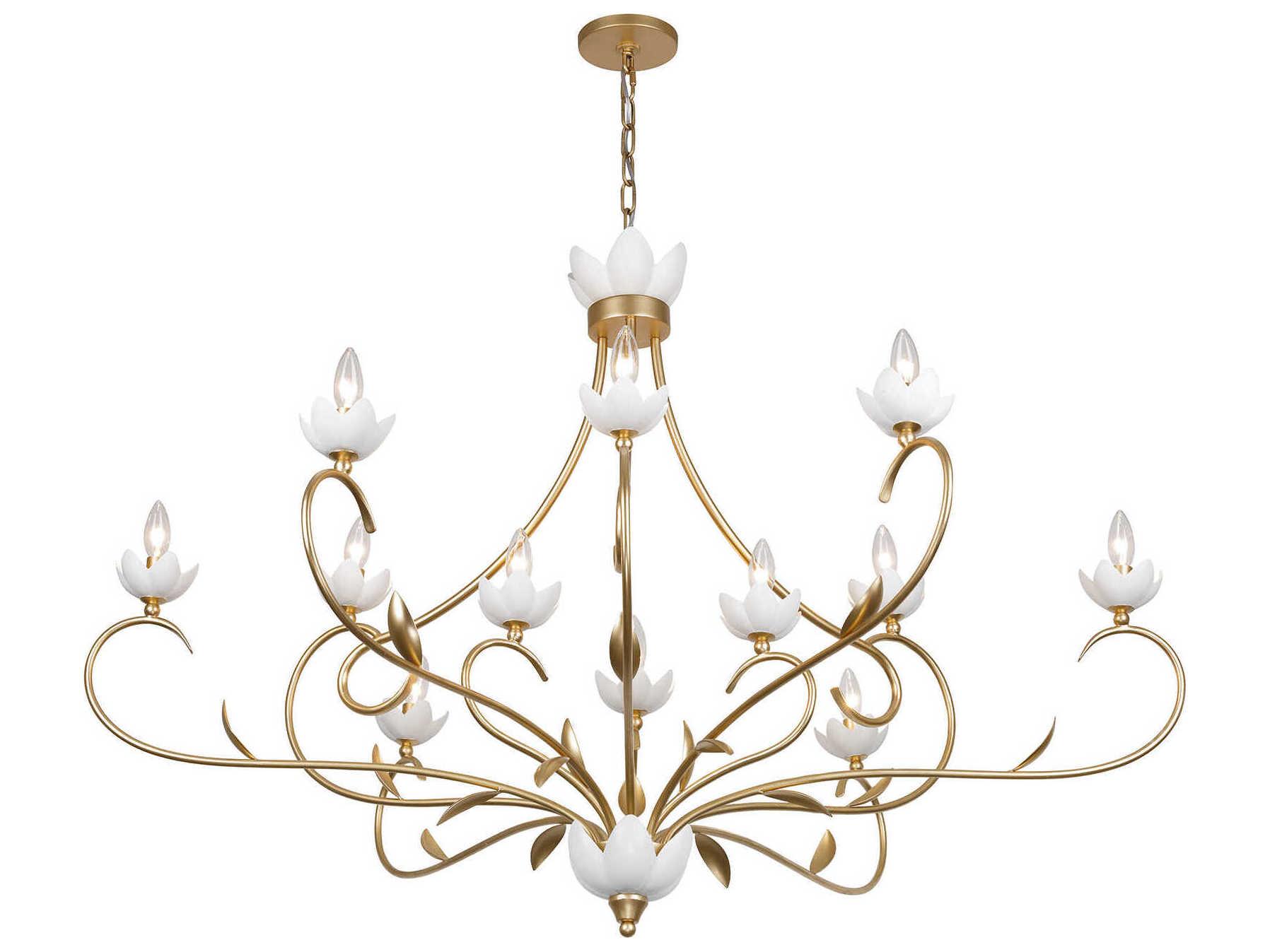 Savoy House Muse 12-Light French Gold White Cashmere Chandelier