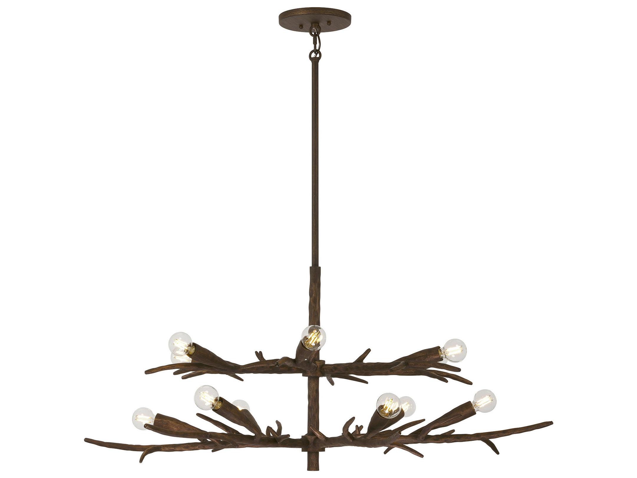 Savoy House Palisades 12-Light Bark Brown Chandelier