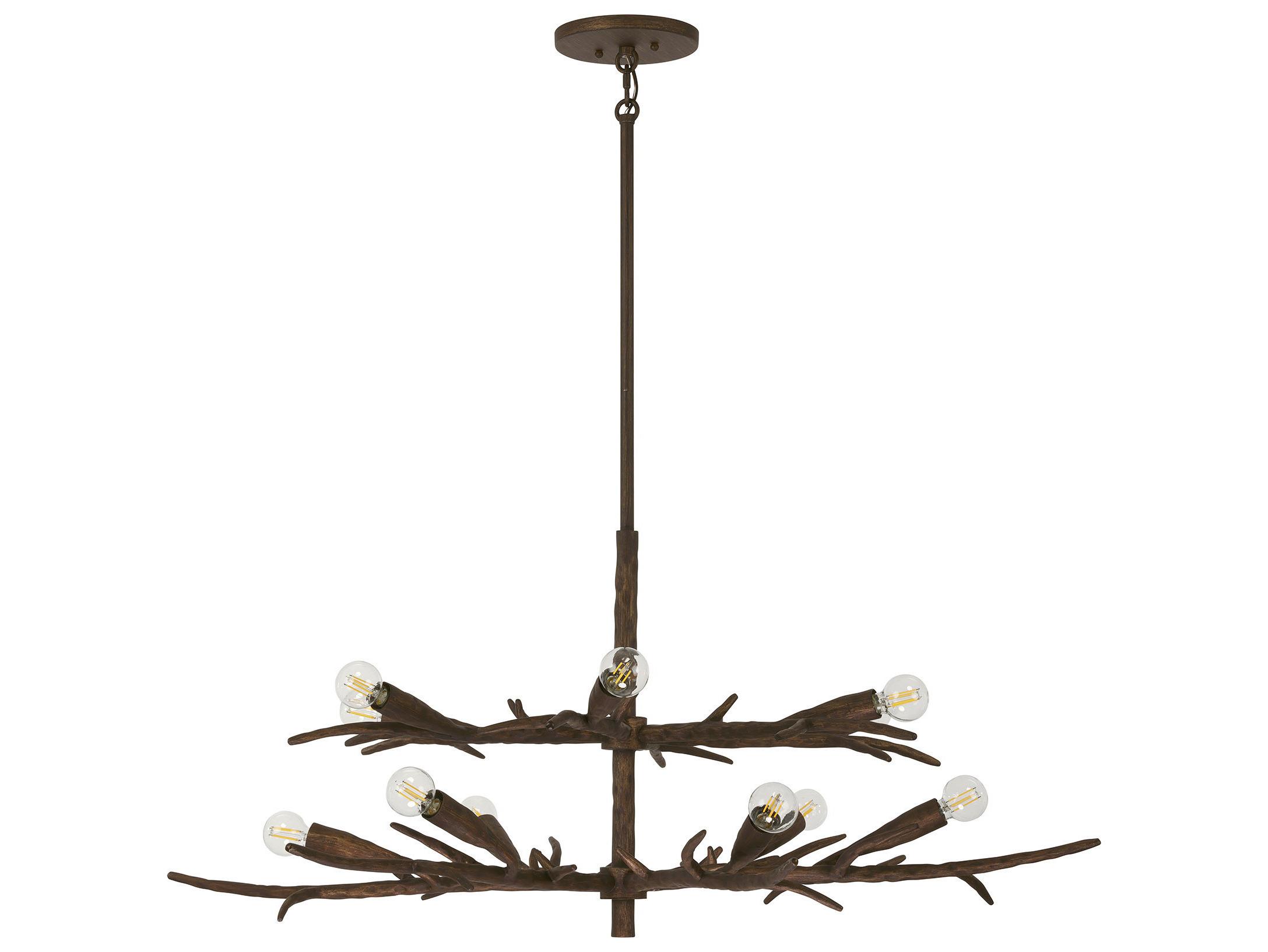 Savoy House Palisades 12-Light Bark Brown Chandelier