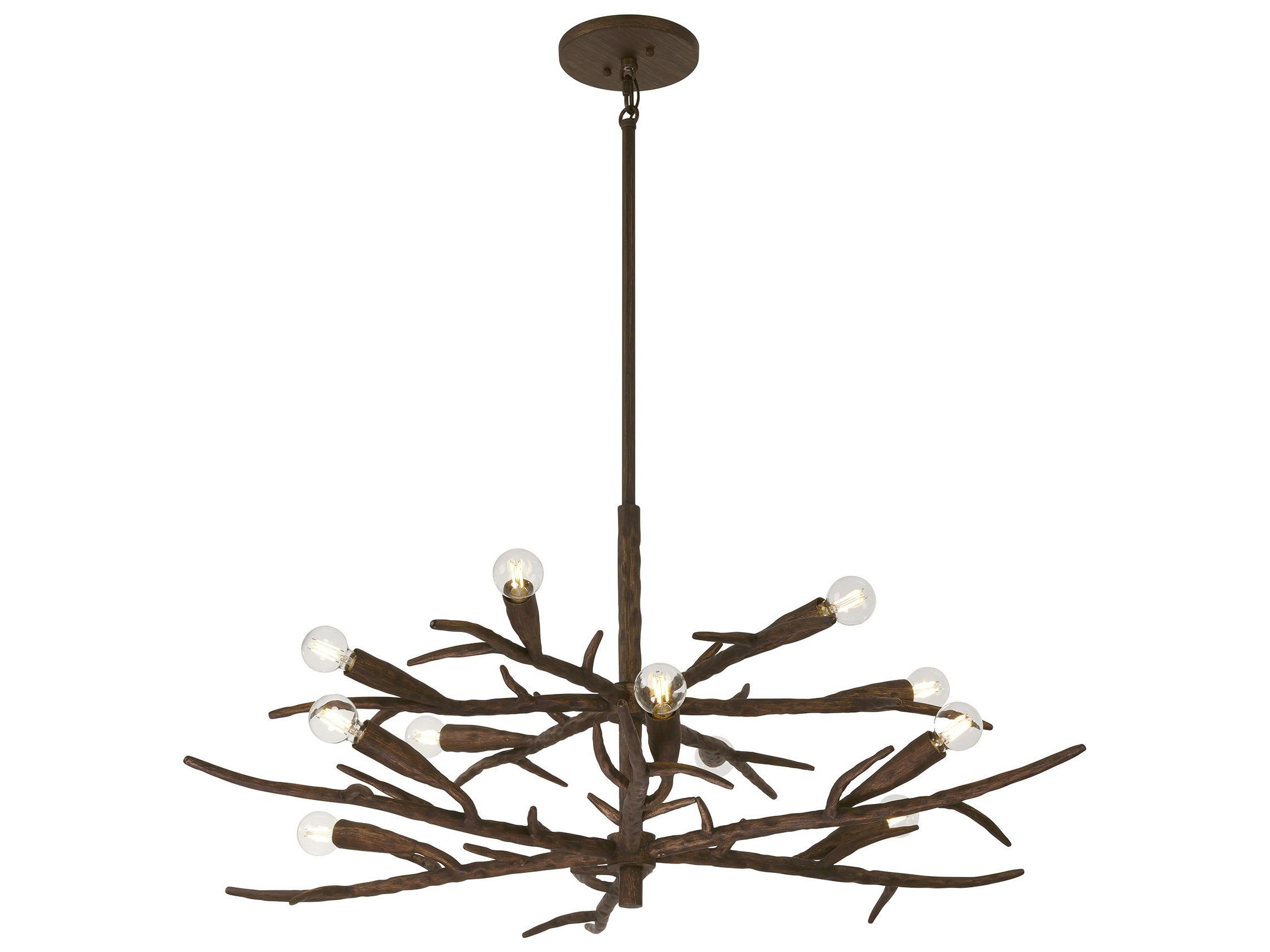 Savoy House Palisades 12-Light Bark Brown Chandelier
