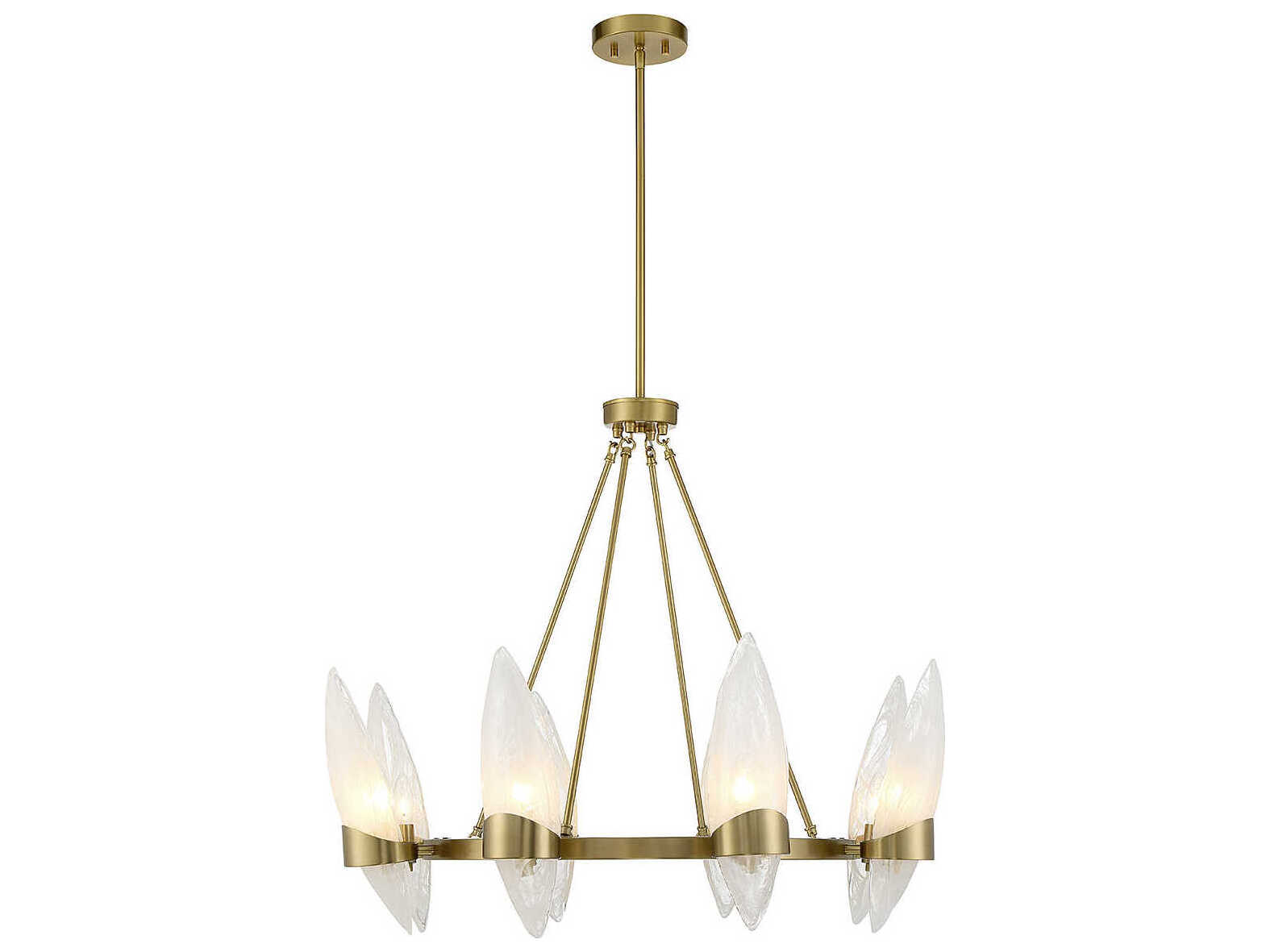 Savoy House Nouvel 8-Light Warm Brass Glass Chandelier
