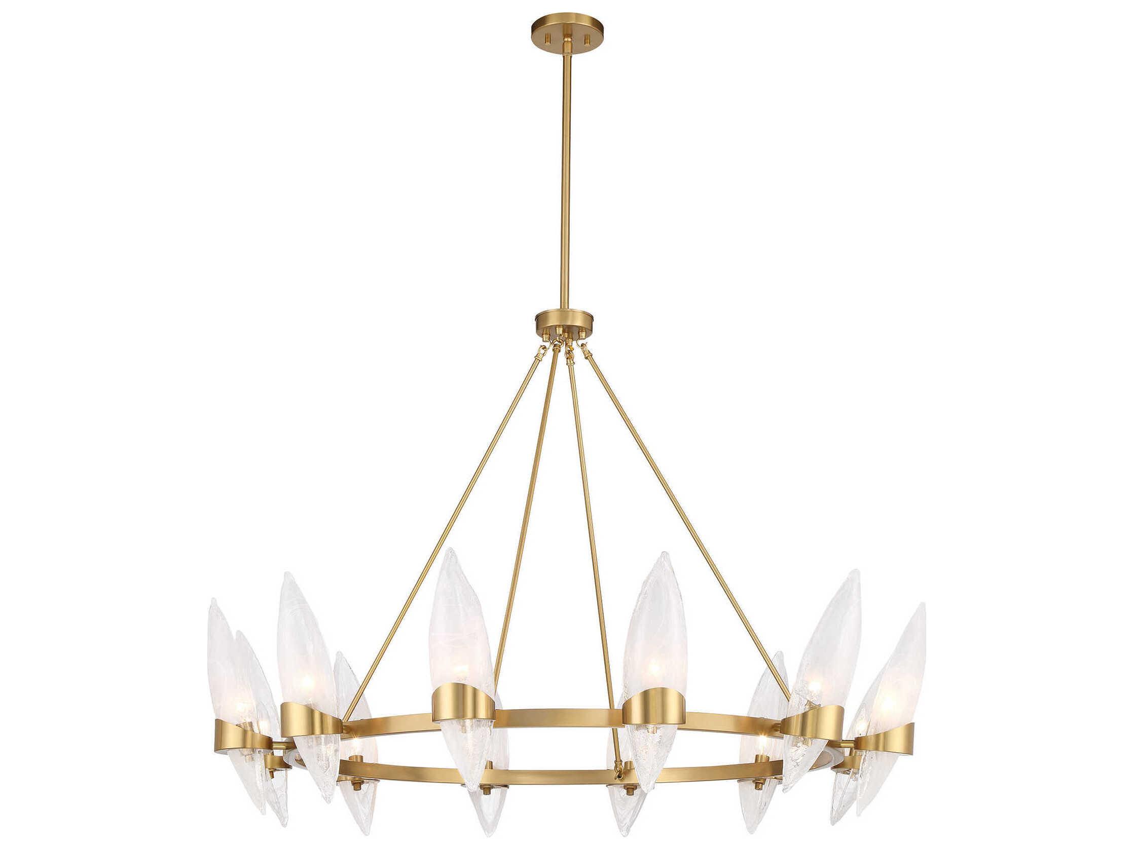 Savoy House Nouvel 12-Light Warm Brass Chandelier