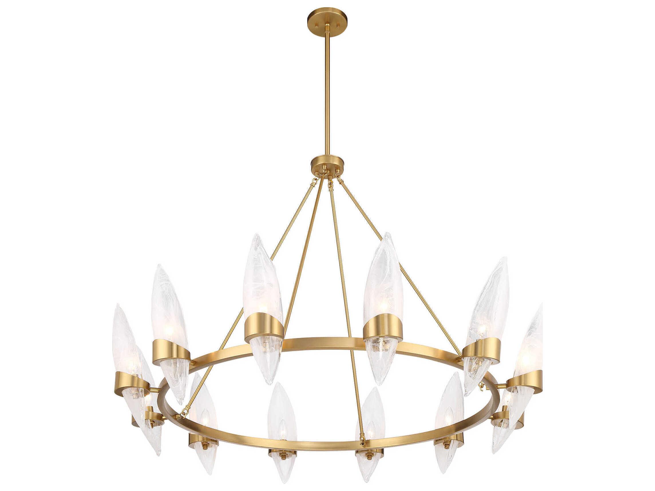 Savoy House Nouvel 12-Light Warm Brass Chandelier
